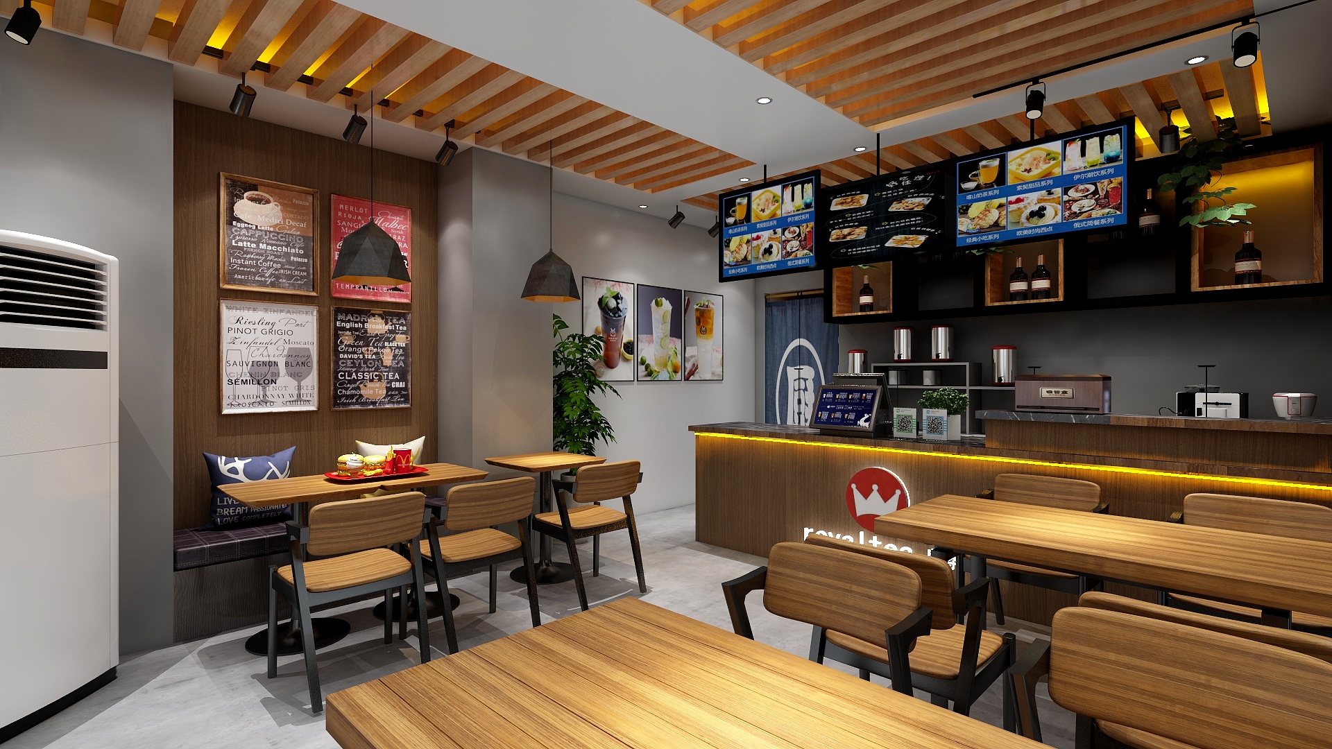 李英平-113方工装快餐店一层餐厅装修效果图第2张