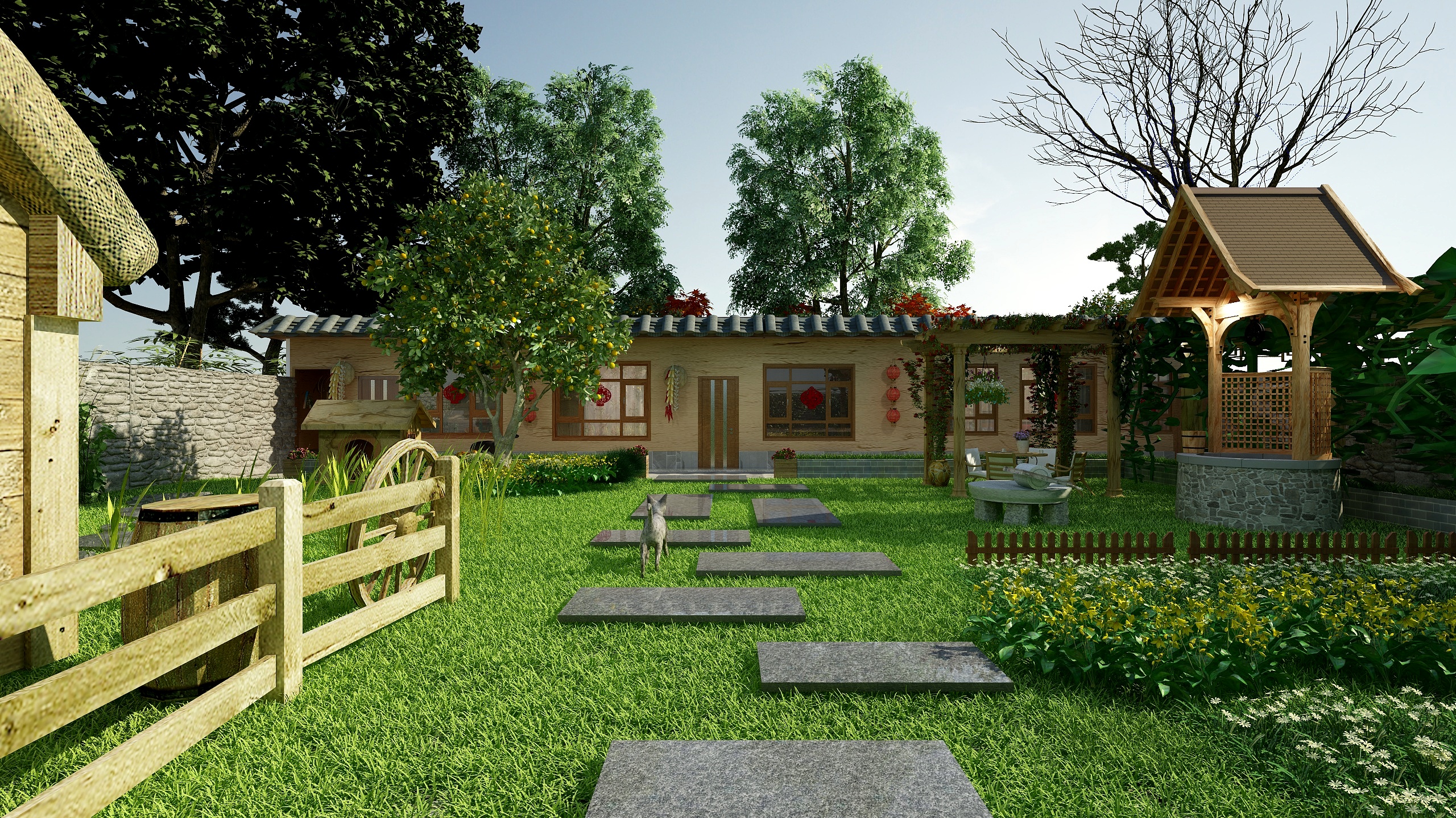 周红云-返璞归真农家乐风-装修设计方案