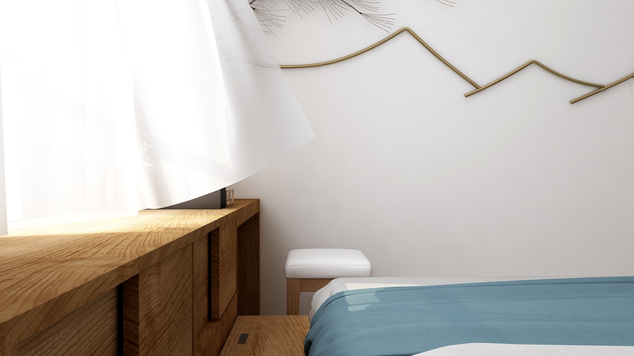 浮生叹-浮生叹-混搭单身公寓一层主卧装修效果图第4张