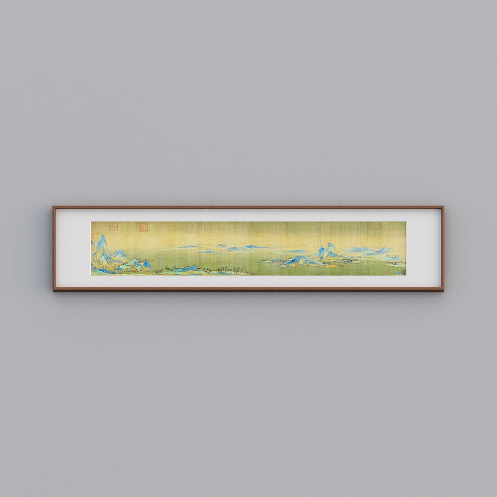 千里江山图国画新中式客厅装饰画办公室挂画名画山水 王希孟twhxd-zs-gg-sk-15