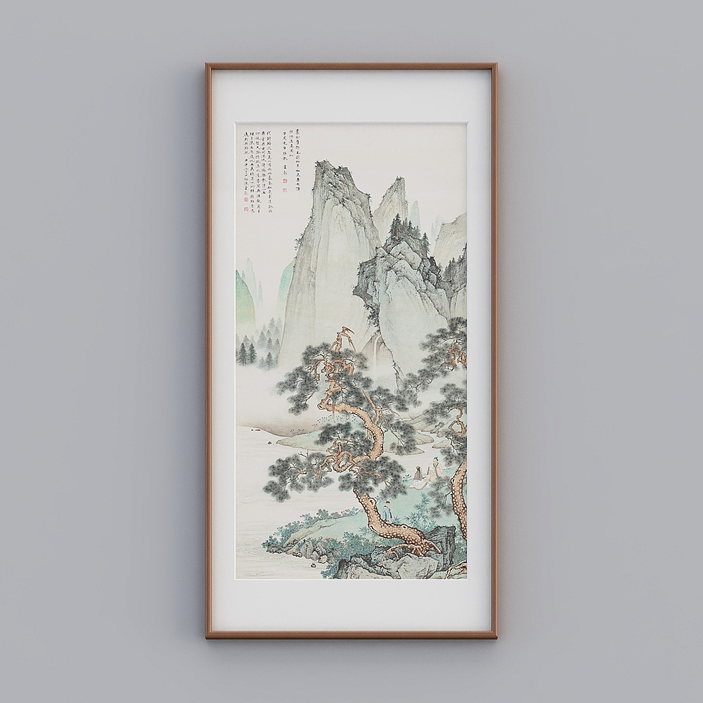 新中式水墨国画山水画挂画入户玄关装饰画竖版中国风 陈少梅twlpr-zs-gg-sk-30