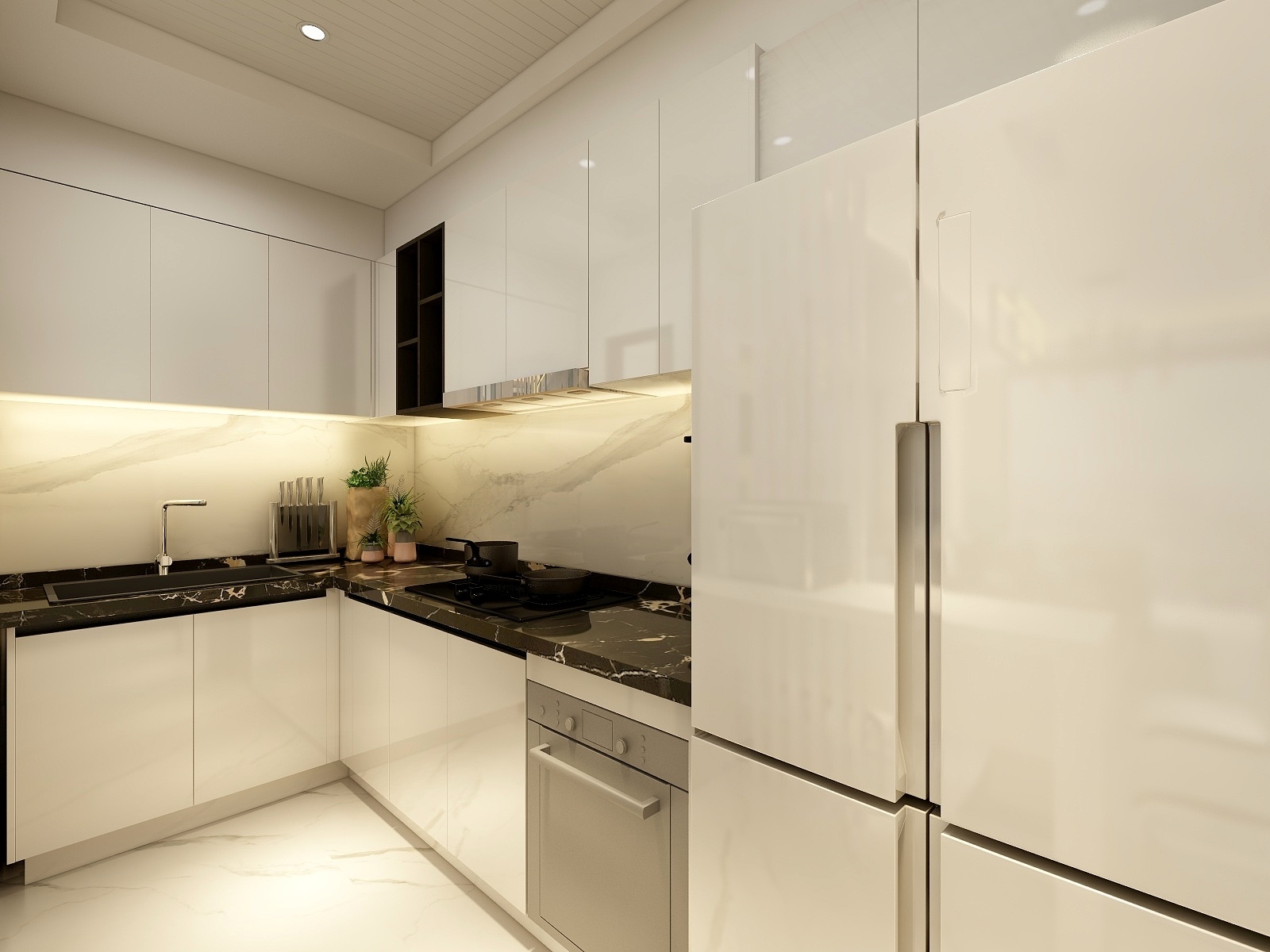 廸偉-华丽花城-83坪现代两居装修效果图