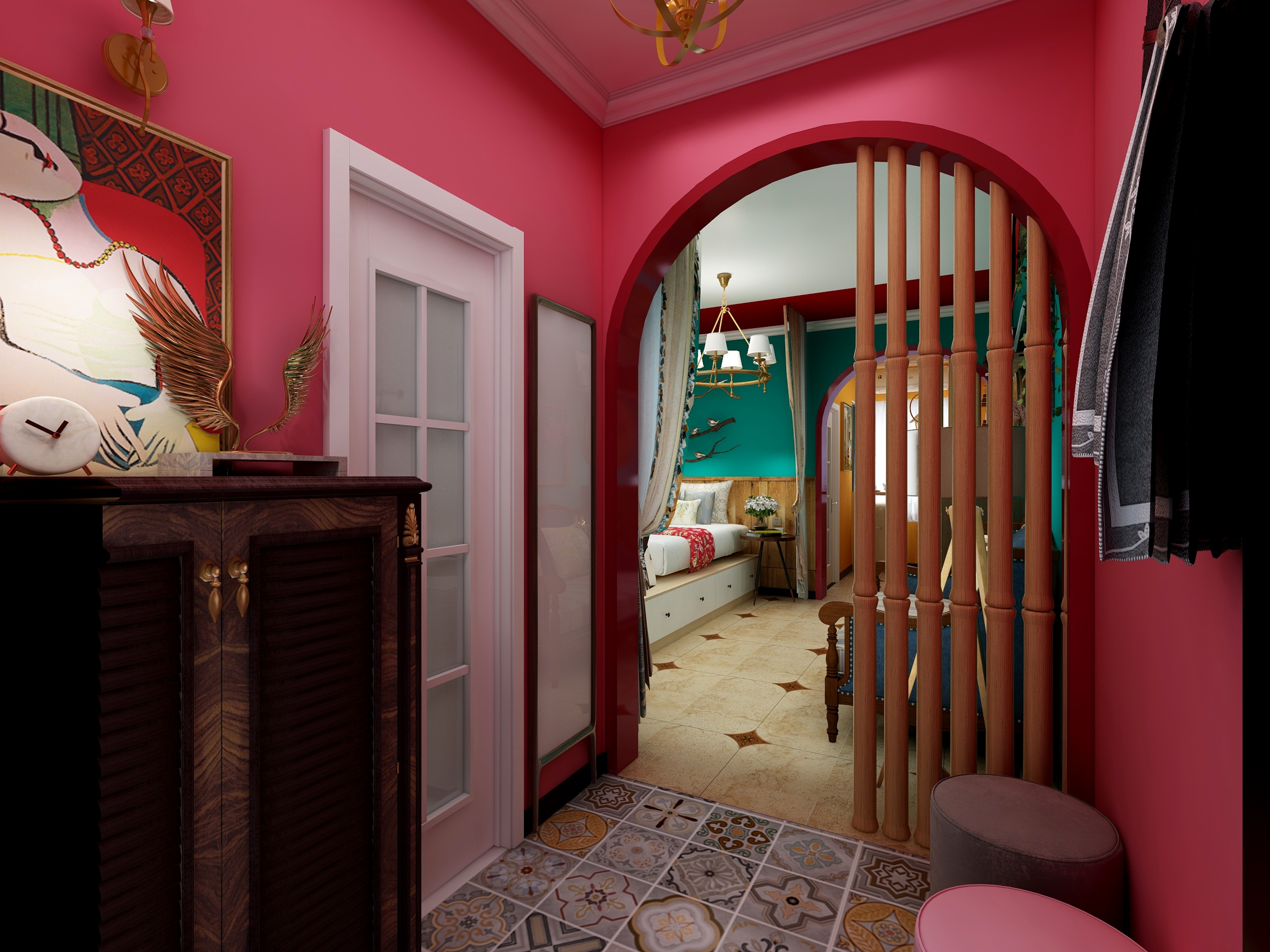 MY室内设计向工作室-民宿改造-鑫苑世家-美式乡村-装修设计方案