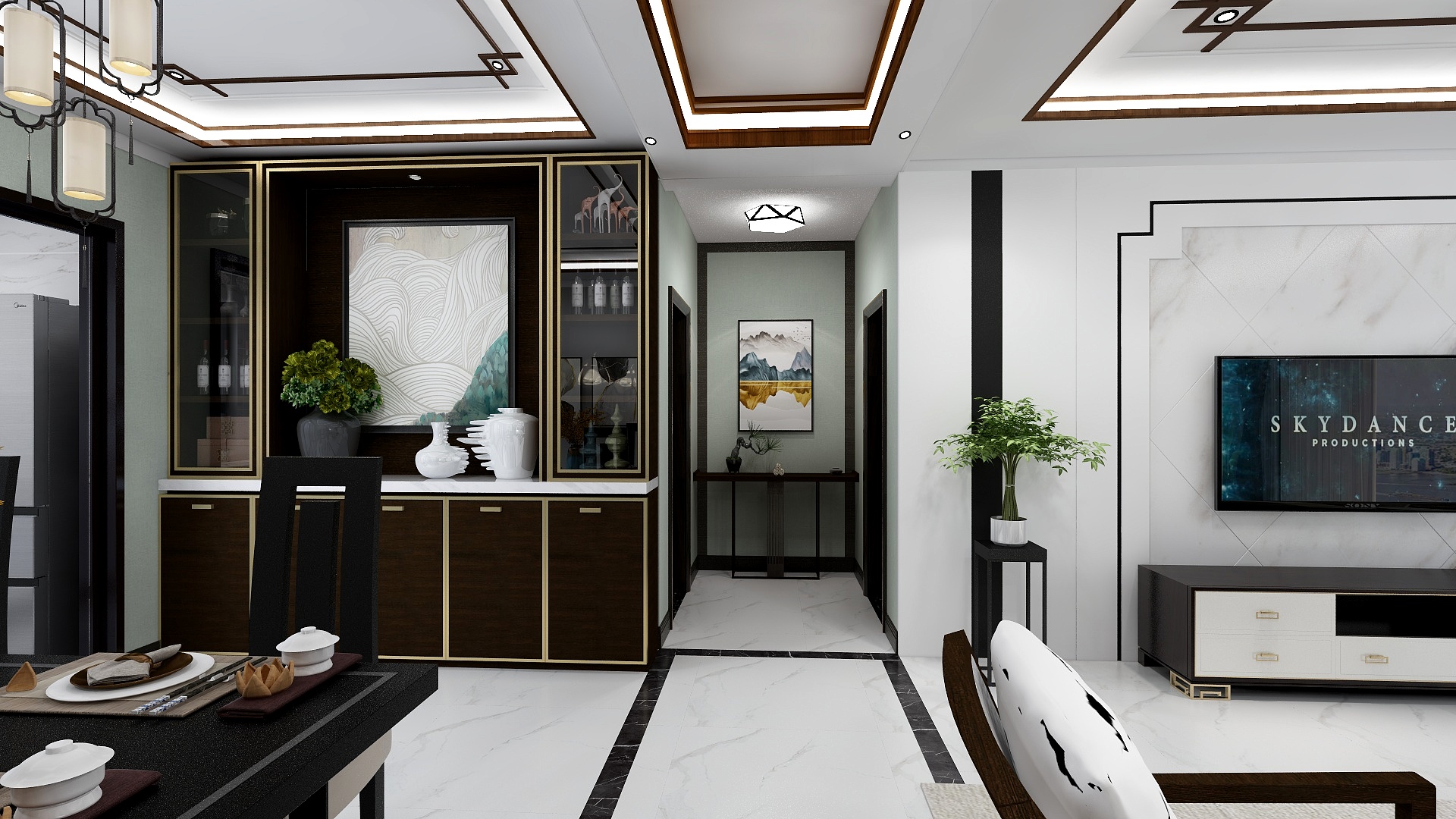 乔业兴-蓝烟水墨新中式——洋房一号-装修设计方案