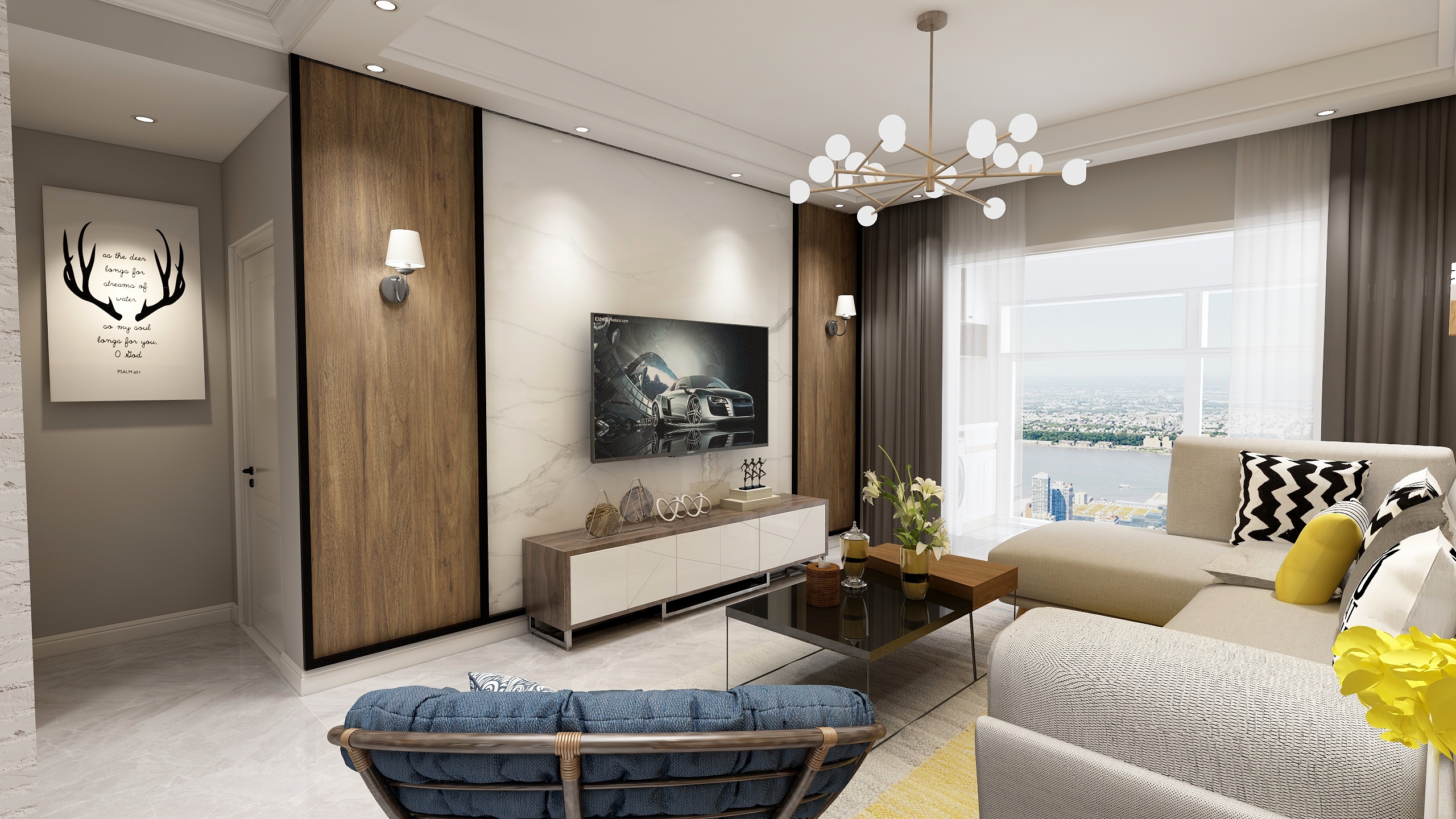 I黄I培I伦I-121方现代四居装修效果图