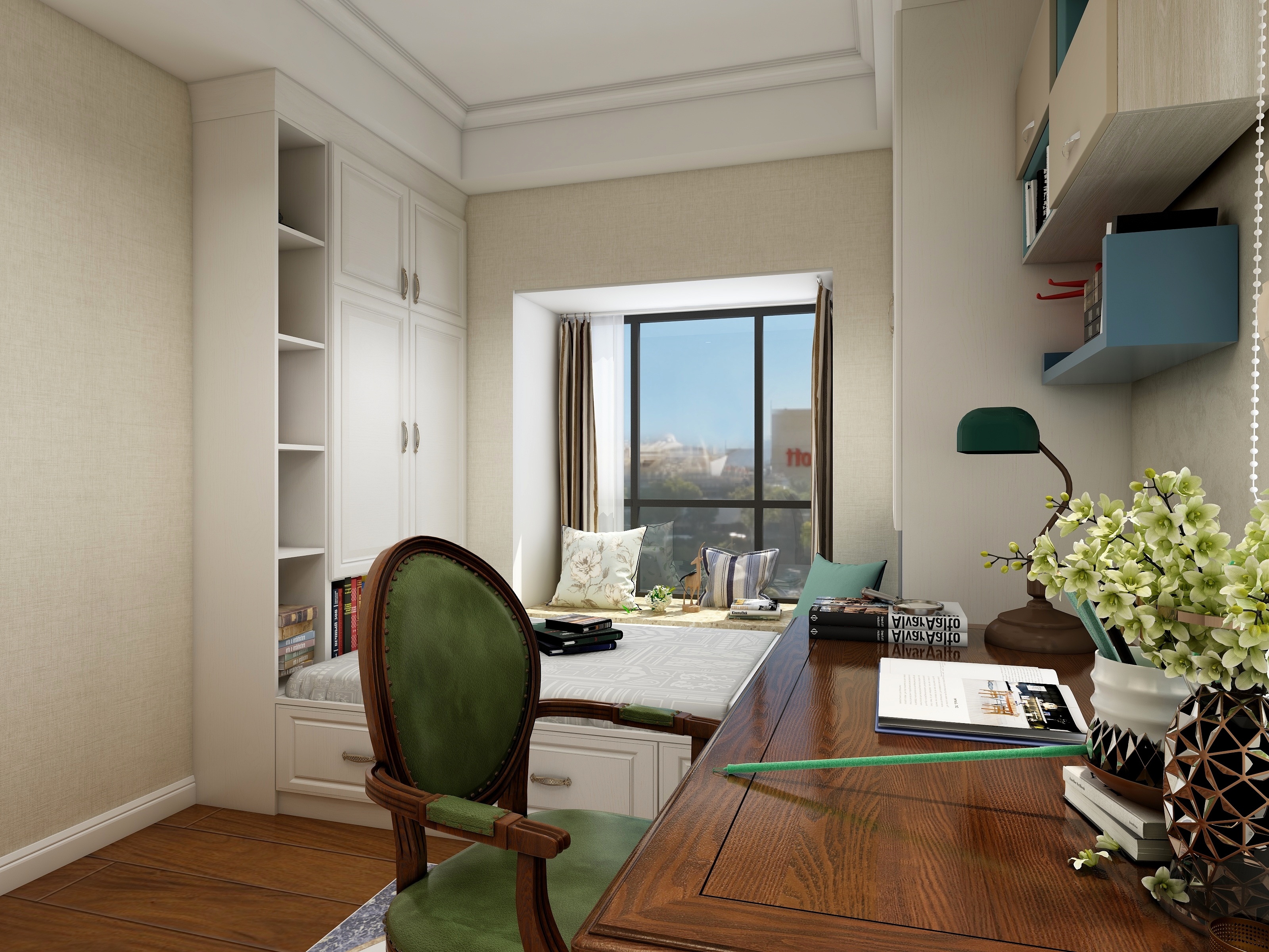 王瑛-怀旧是一种情绪一层客卧装修效果图第2张