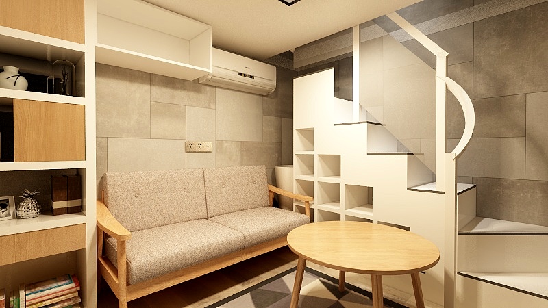 可欣可行-小复式一室一厅一卫-装修设计方案