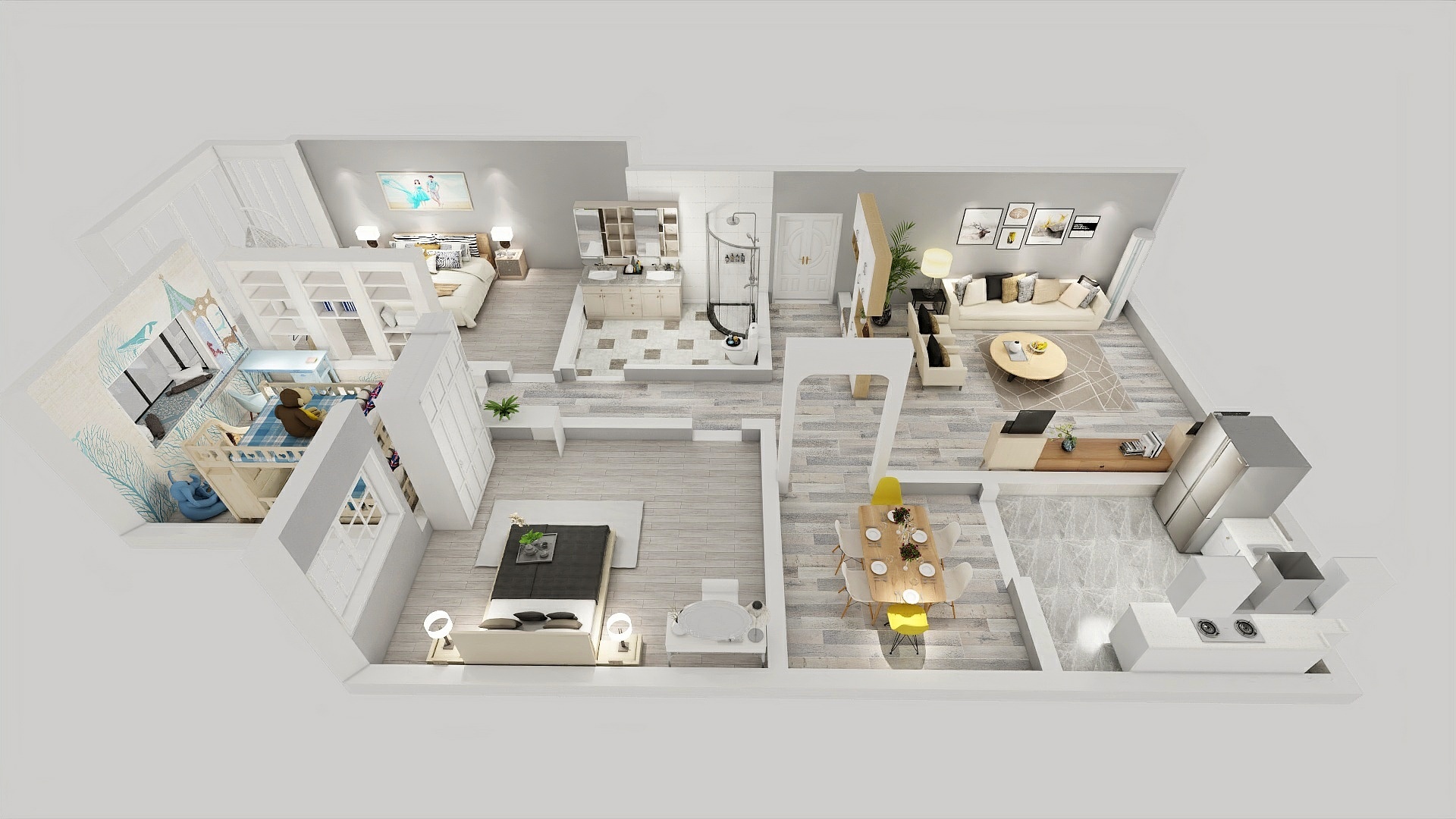 设计师Paranoid单-湖滨花园136.00㎡图库・户型-装修设计方案