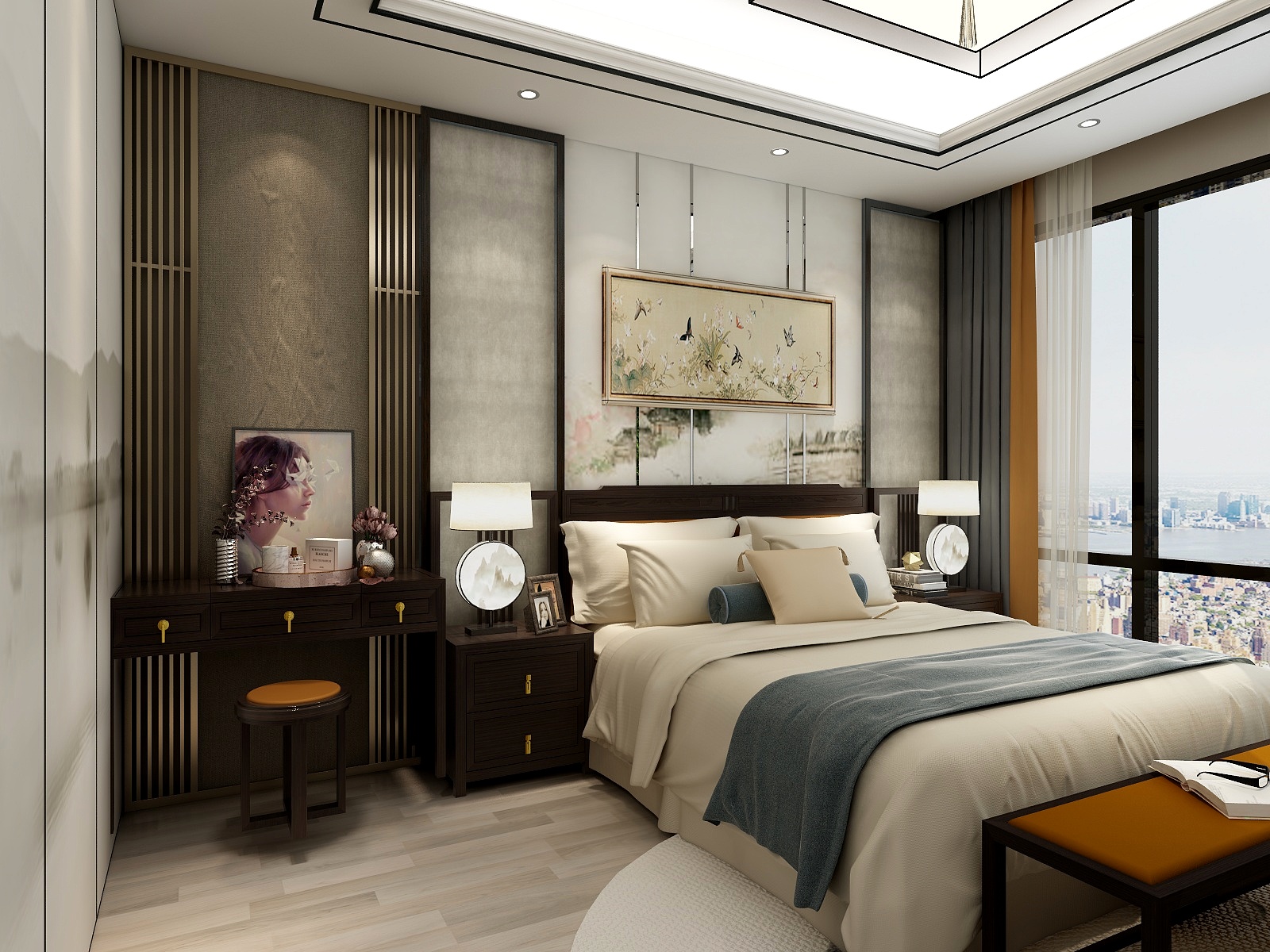 西安红创-250㎡新中式七居装修效果图