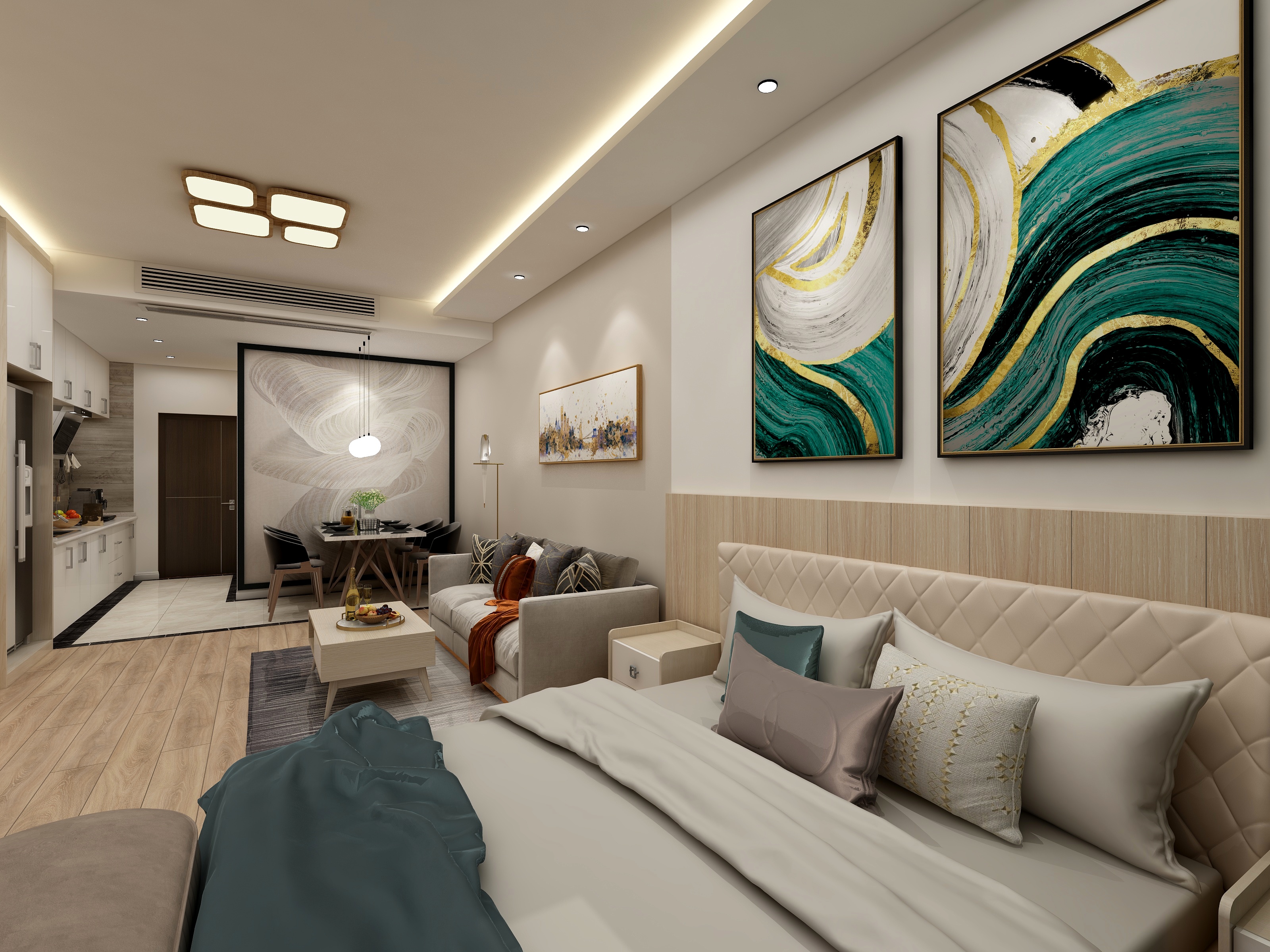 Thorn1206-杉林华府公寓酒店-现代简约装修效果图