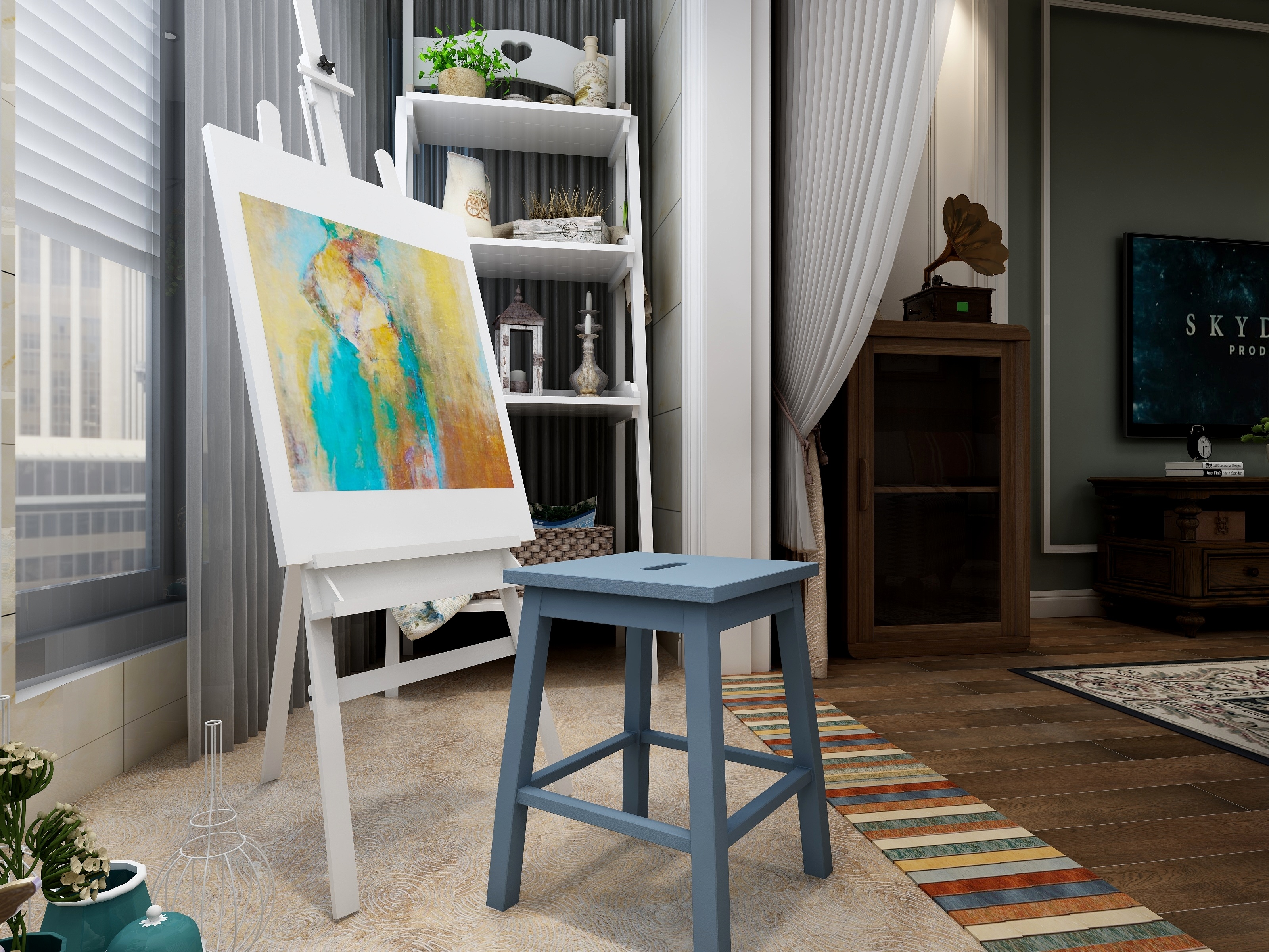 王瑛-怀旧是一种情绪一层休闲阳台装修效果图第1张