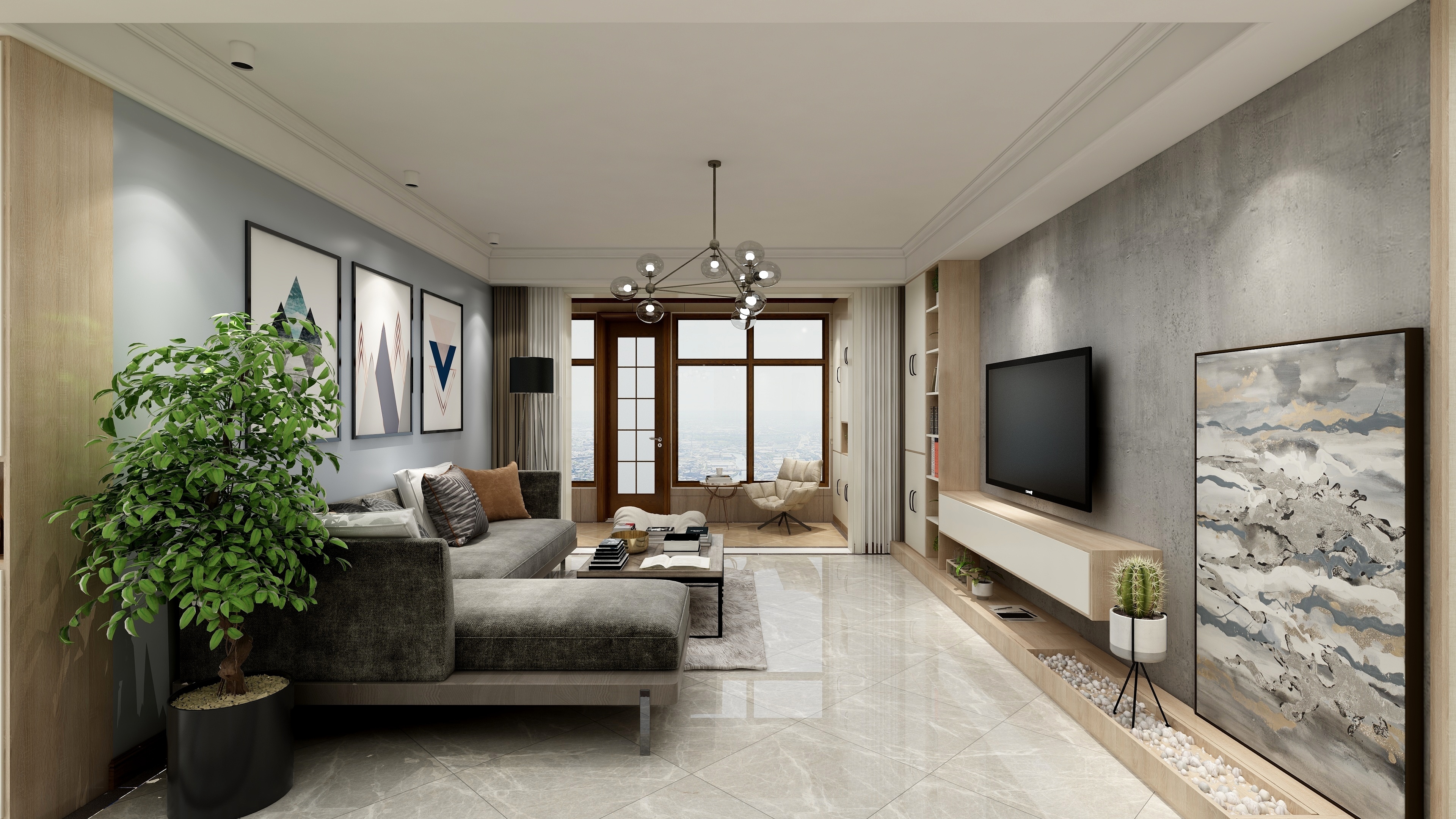 高俊波-现代简约原木白-装修设计方案