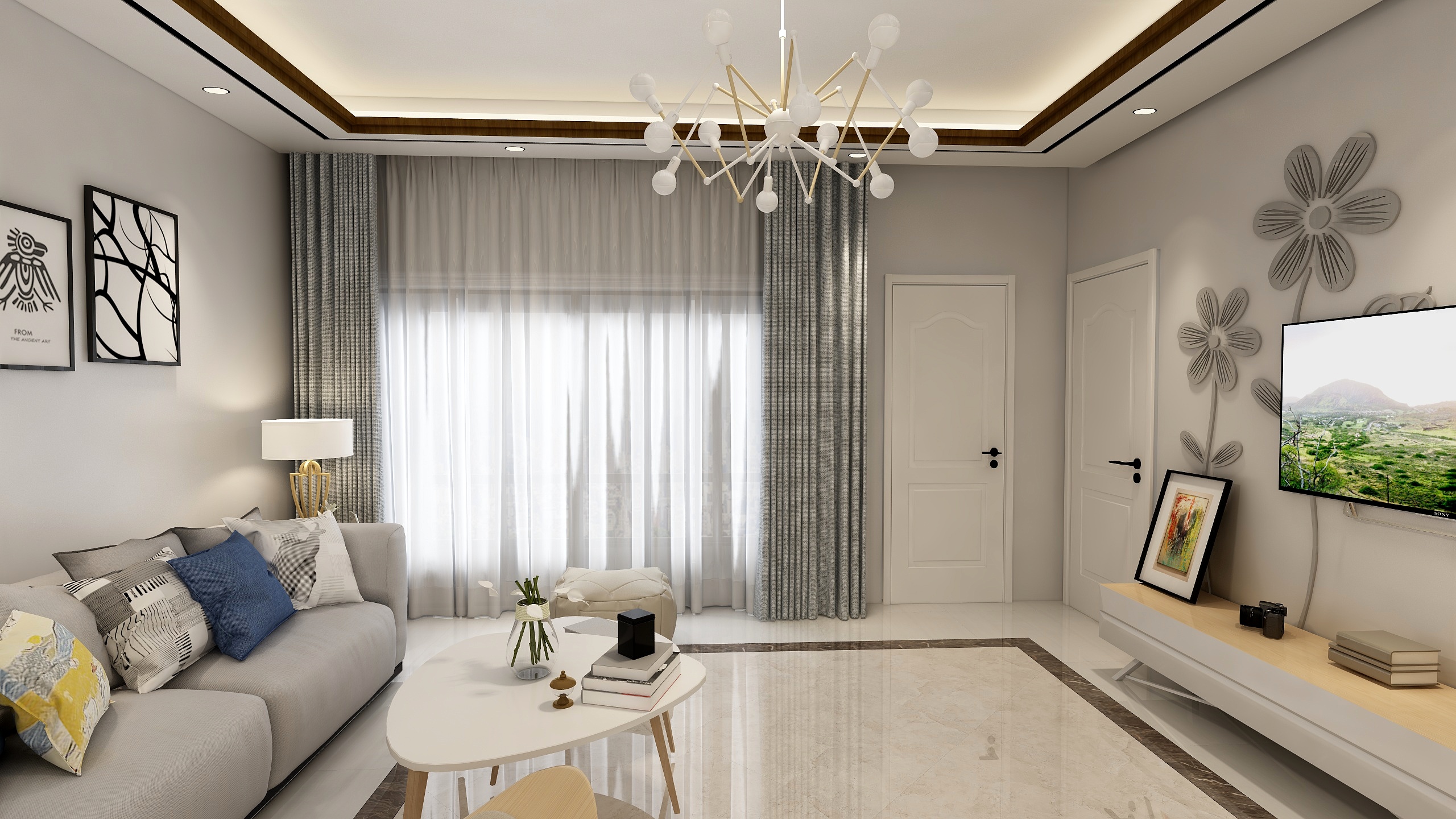 三体墙饰堇色-新手作业1-装修设计方案