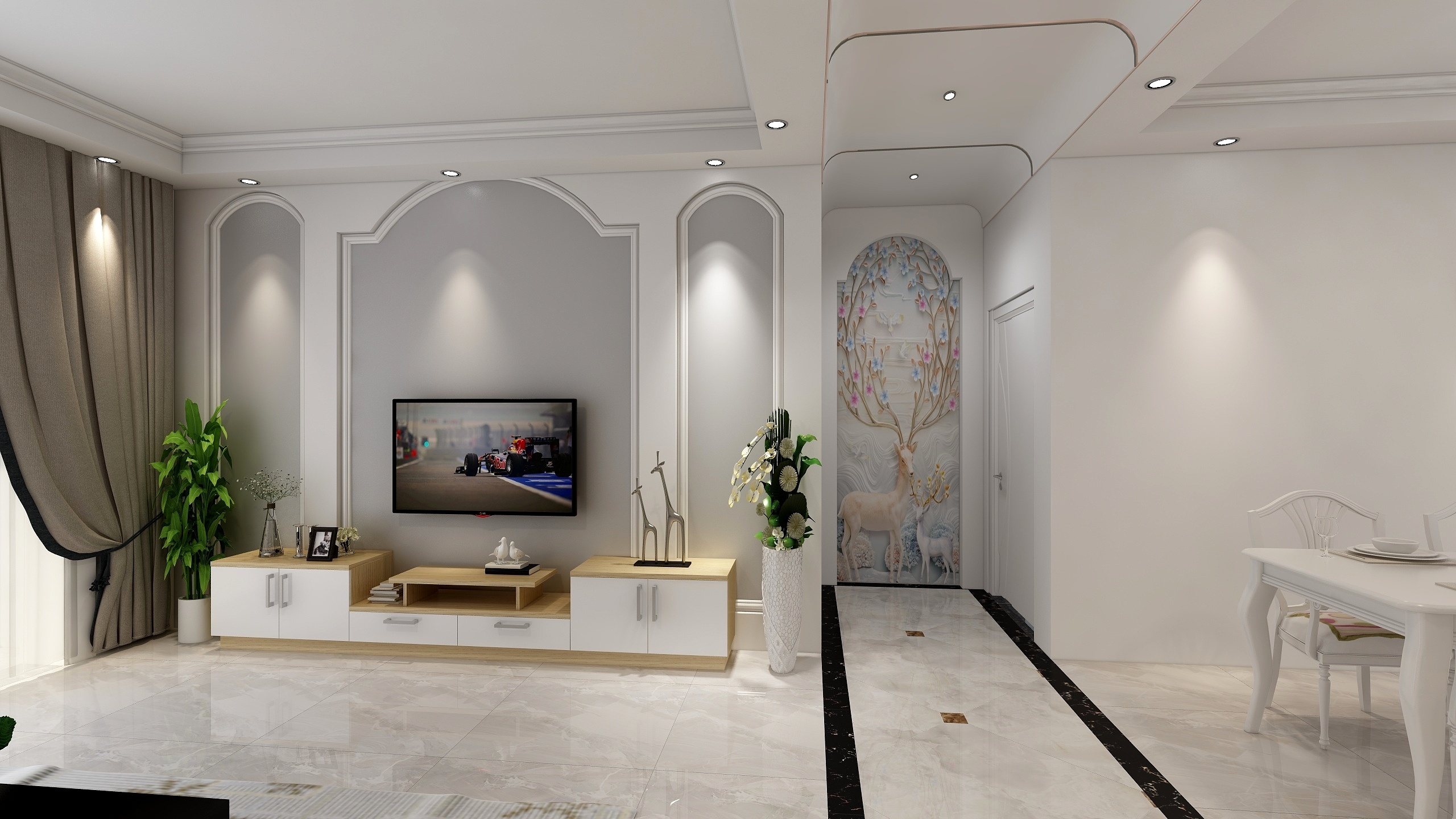 楓葉1-尚都国际128.00㎡D1户型3室3厅2卫1厨-装修设计方案