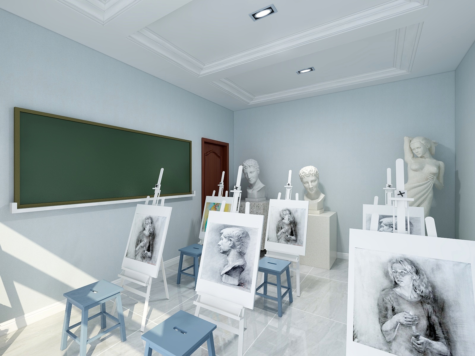 设计师十七18033638570-多彩多艺美术教育机构-装修设计方案