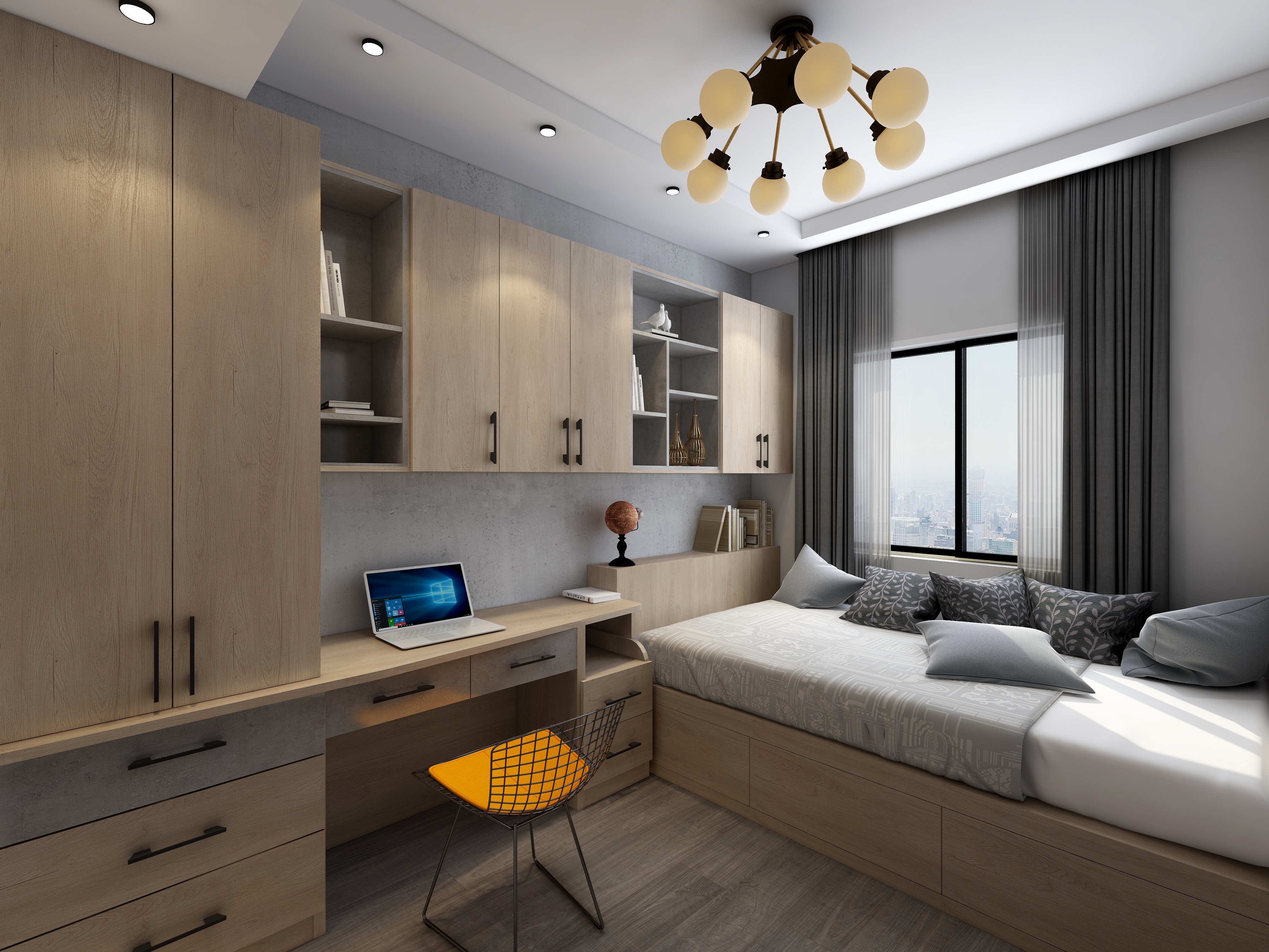 布凡设计的智慧门店系统-131方工业两居装修效果图