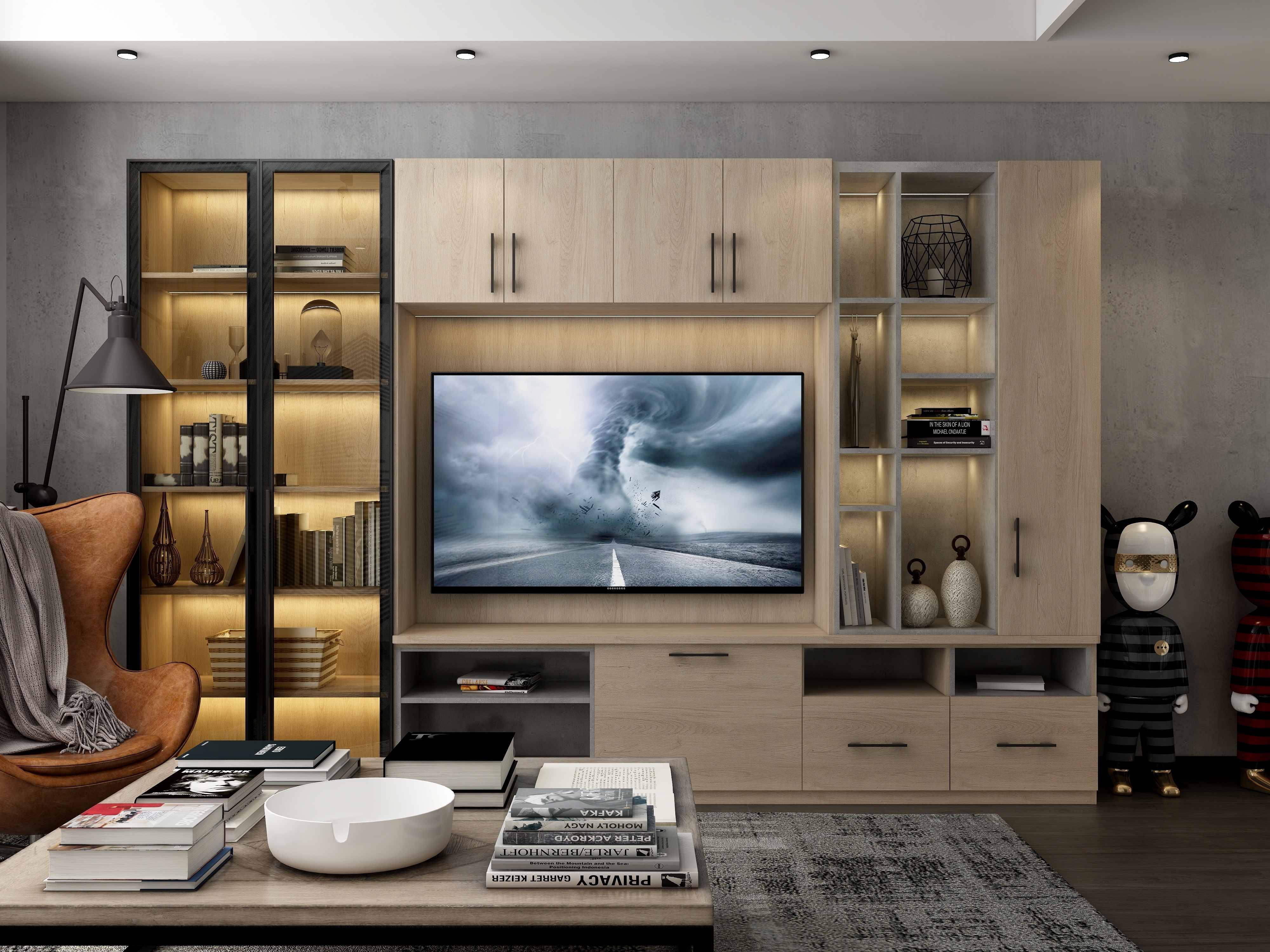 布凡设计的智慧门店系统-131方工业两居装修效果图