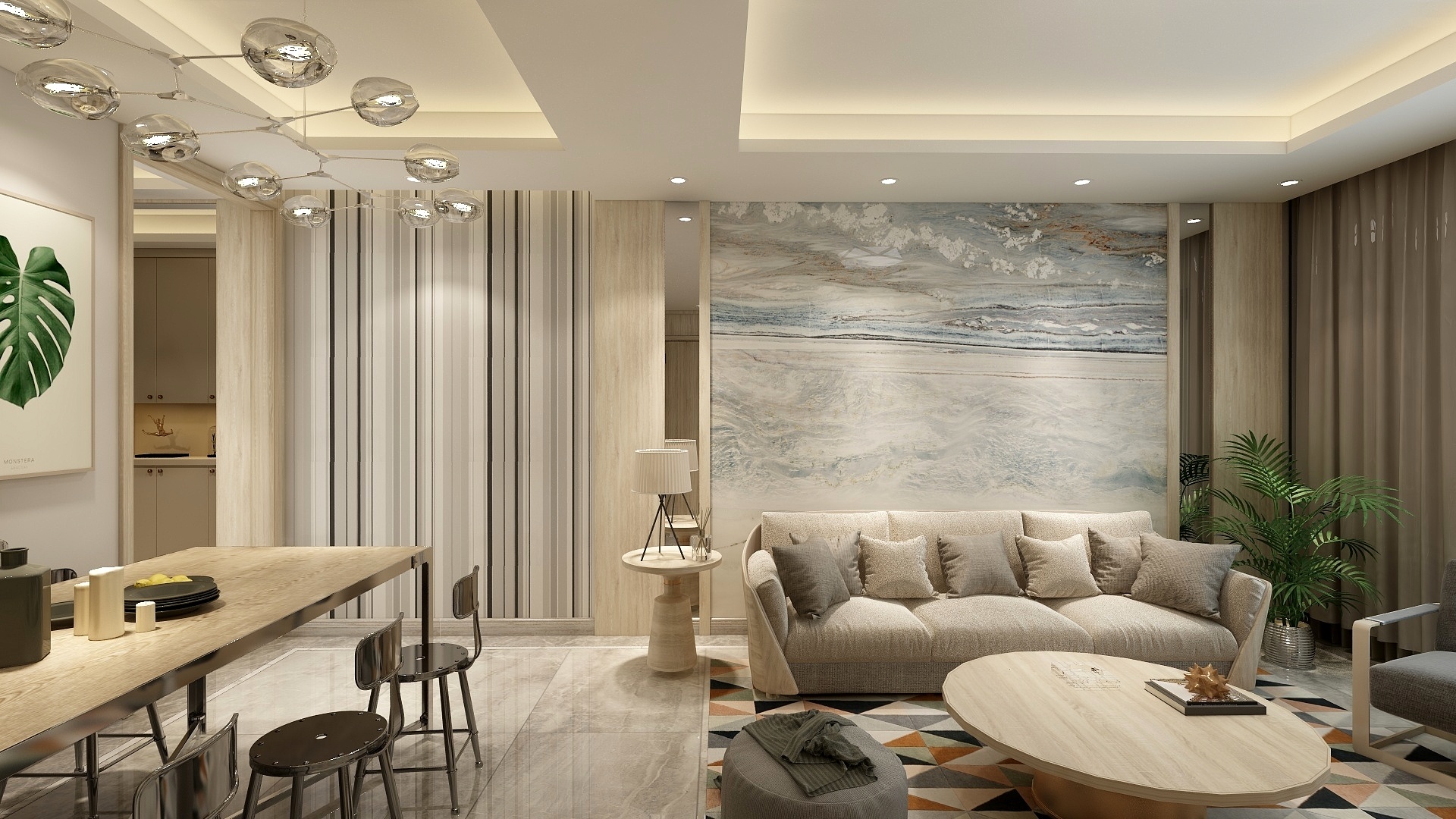 王瑾-90平米-现代简约-装修设计方案