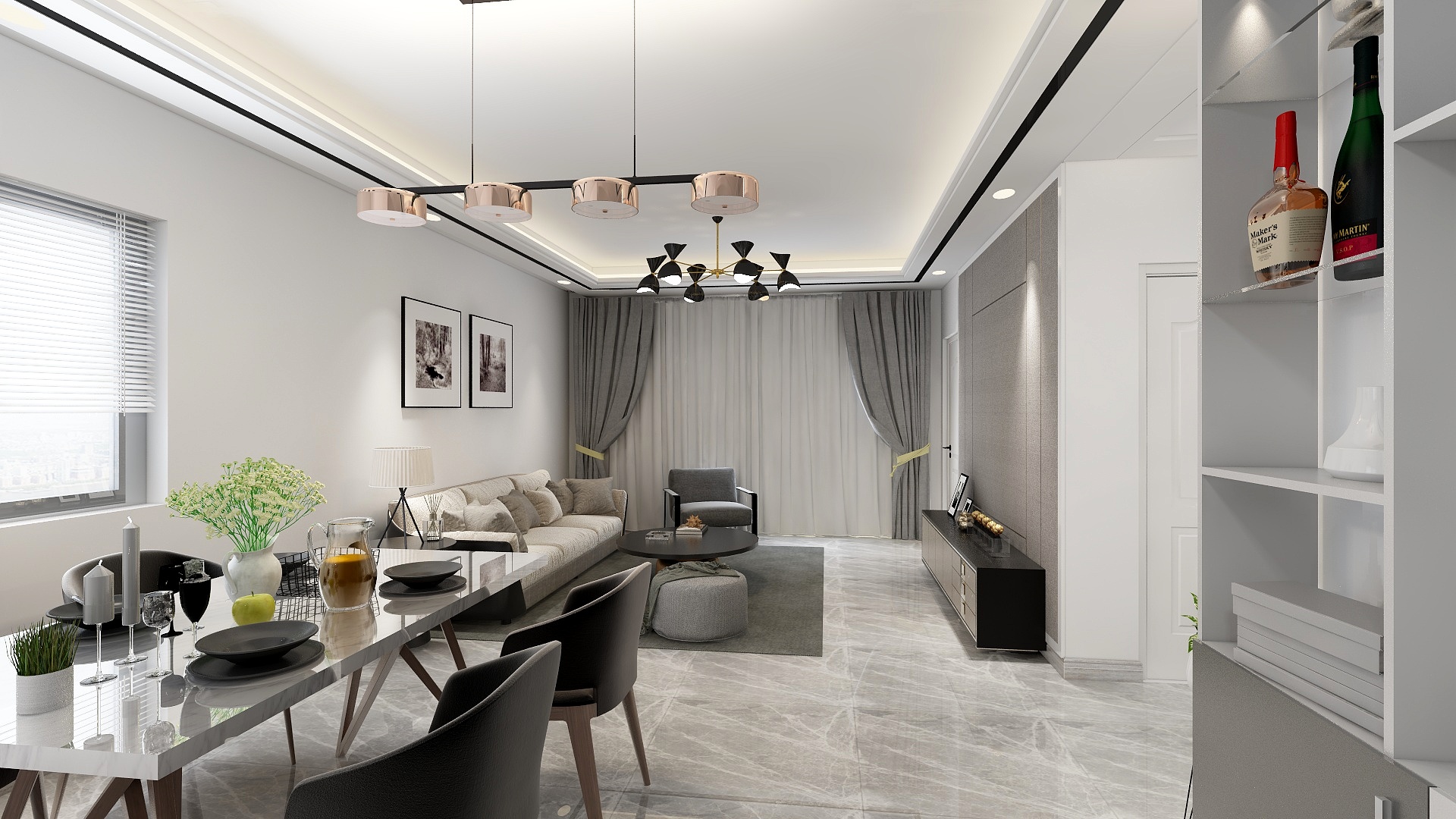 ZZwwww-江南URD(江南生态新城)95.00㎡高层B户型2室2厅1卫1厨-装修设计方案