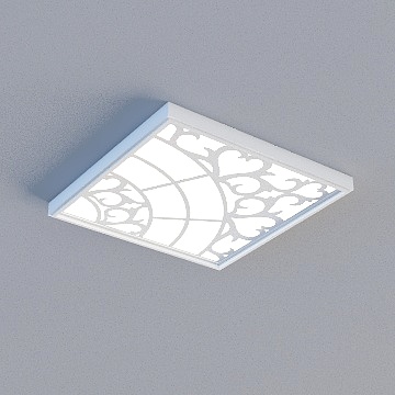 PB-LED 327*327-UV-ZJ（ＵＶ转角雕花 单照明） 纳米 纯白