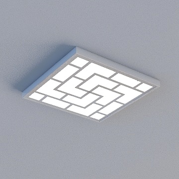 PB-LED327-Vzs１-ＳＳ（327*327中式 雕花银 单照明）-拉丝亮银/暖黄