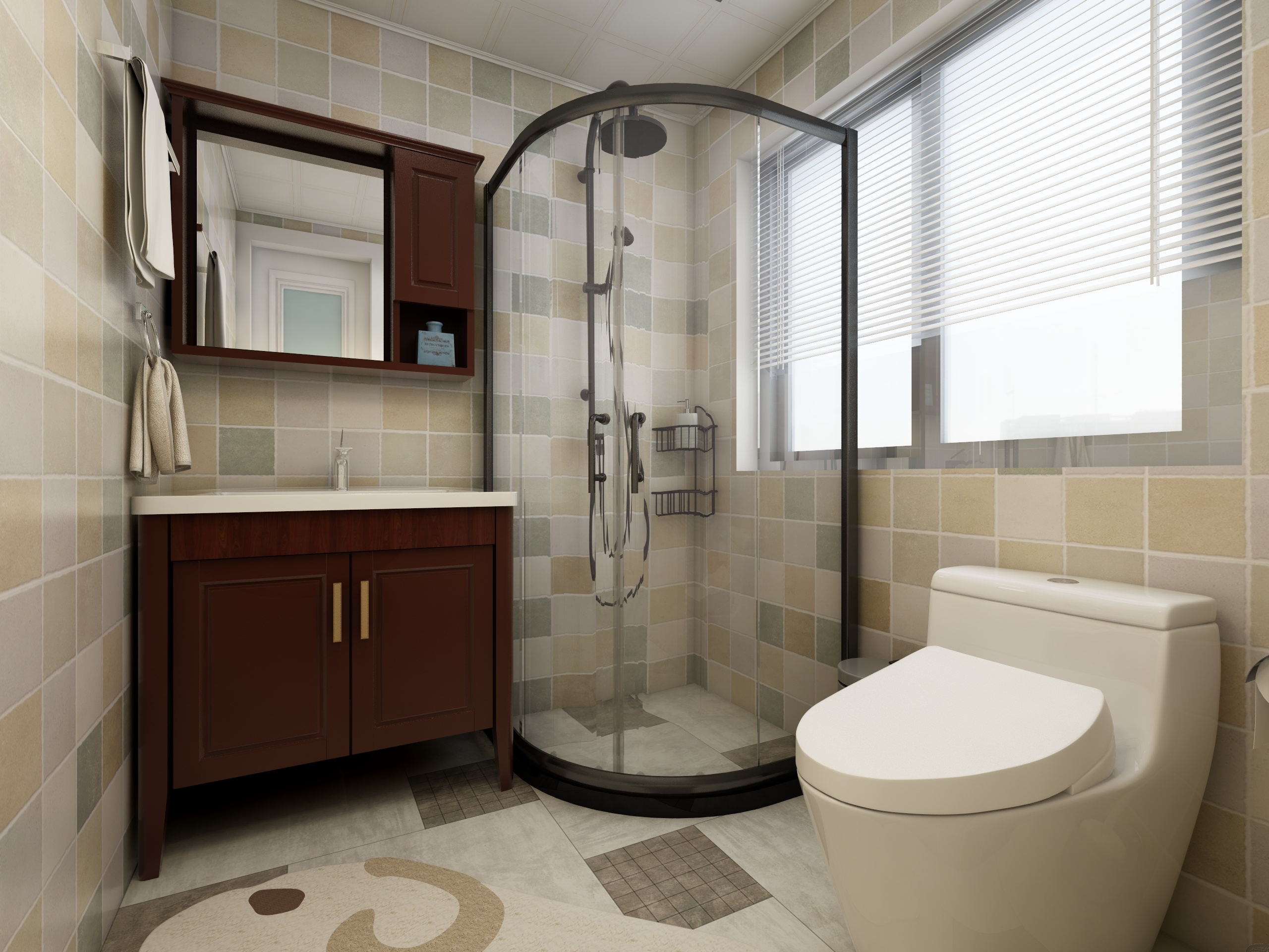 王瑛-怀旧是一种情绪一层主卫装修效果图第1张