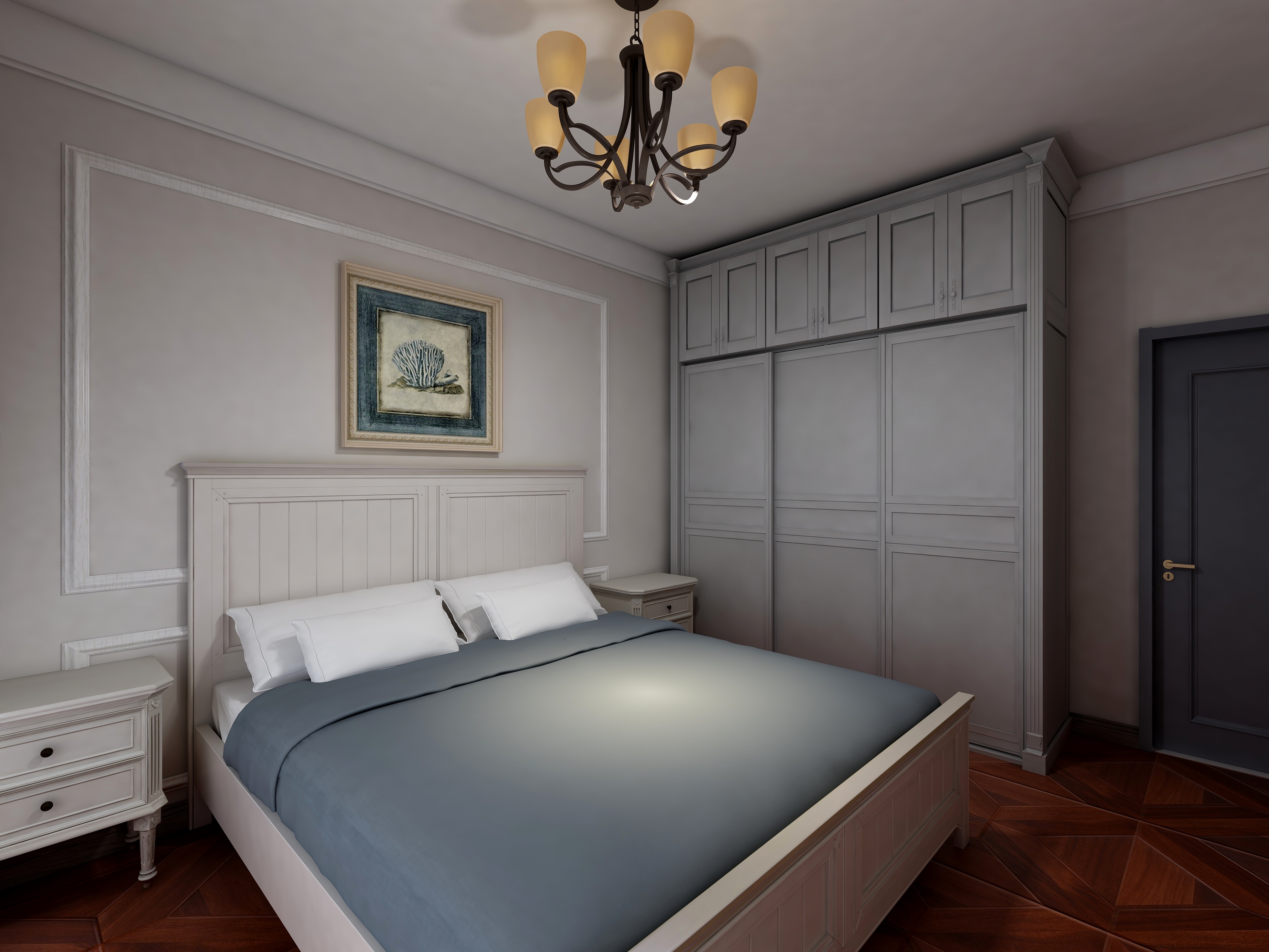 塑梧设计-217方美式三居一层次卧装修效果图第2张