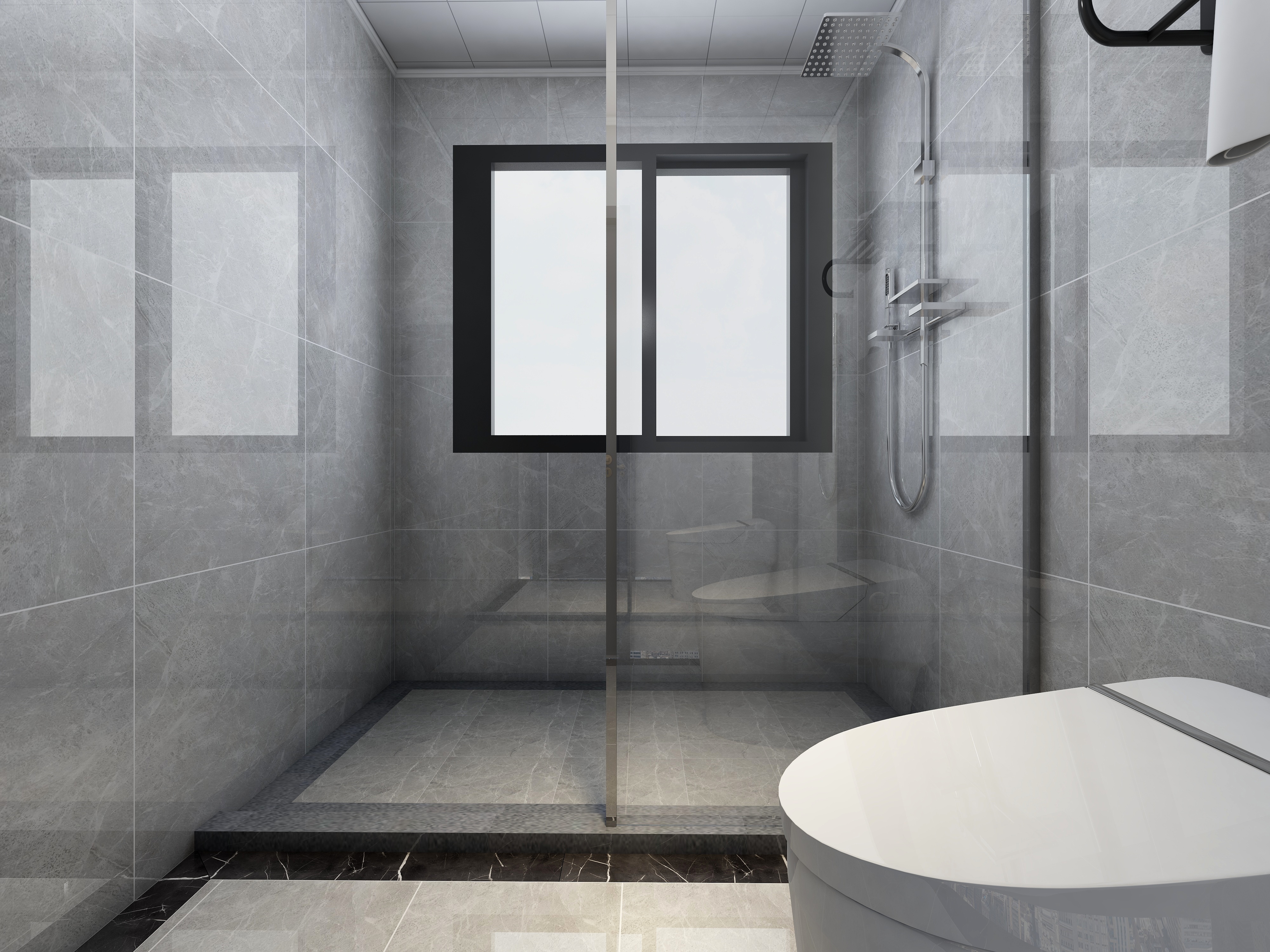 塑梧设计-217方美式三居一层卫生间装修效果图第2张