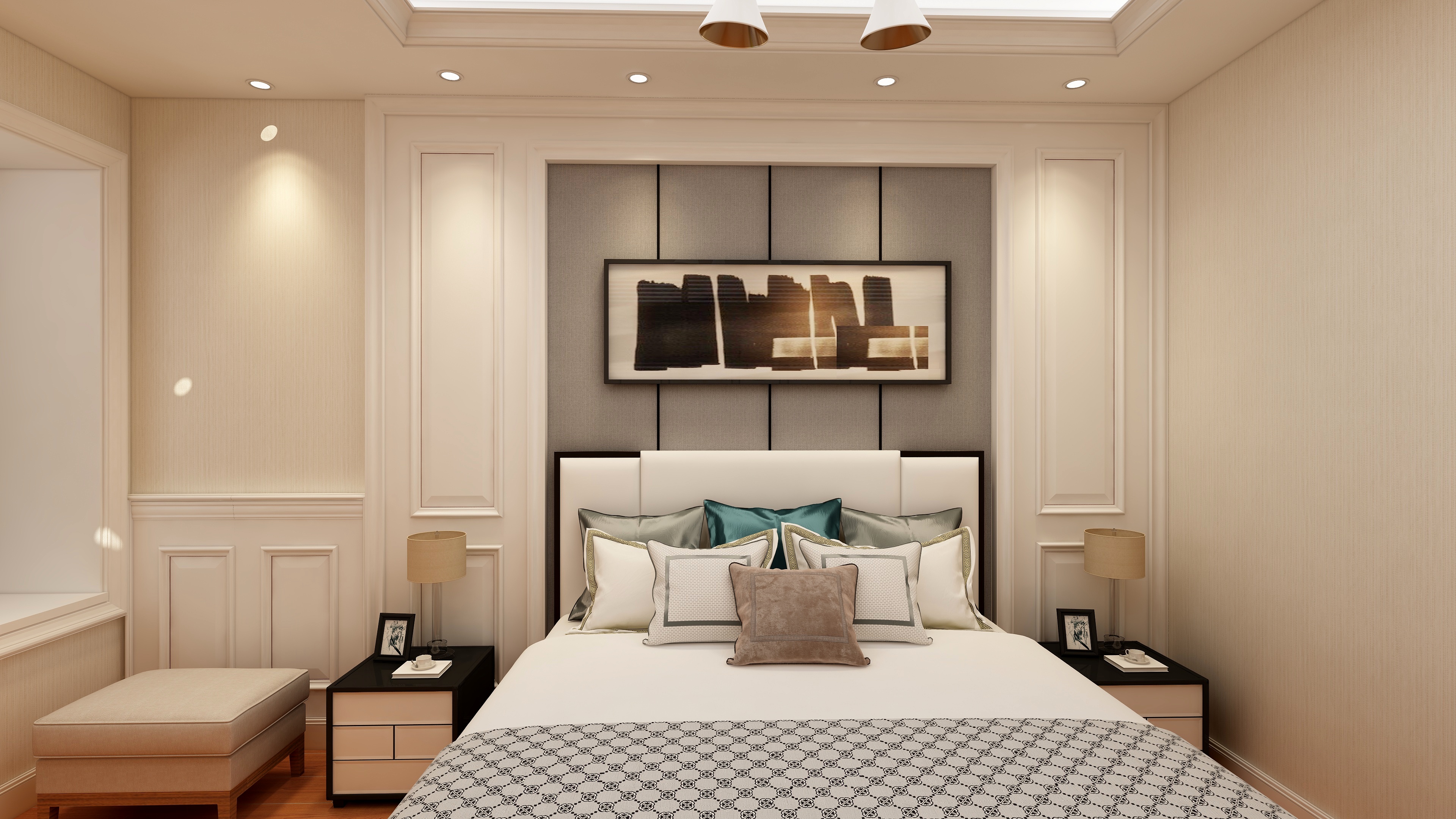 海口TATA木门-变幻-新中式三居一层次卧3装修效果图第2张