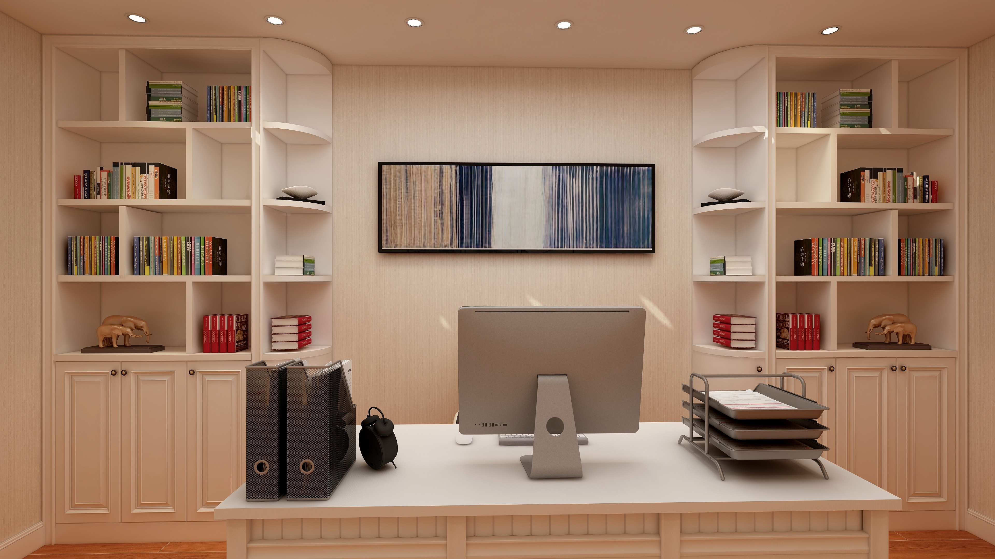 海口TATA木门-变幻-新中式三居一层书房装修效果图第3张