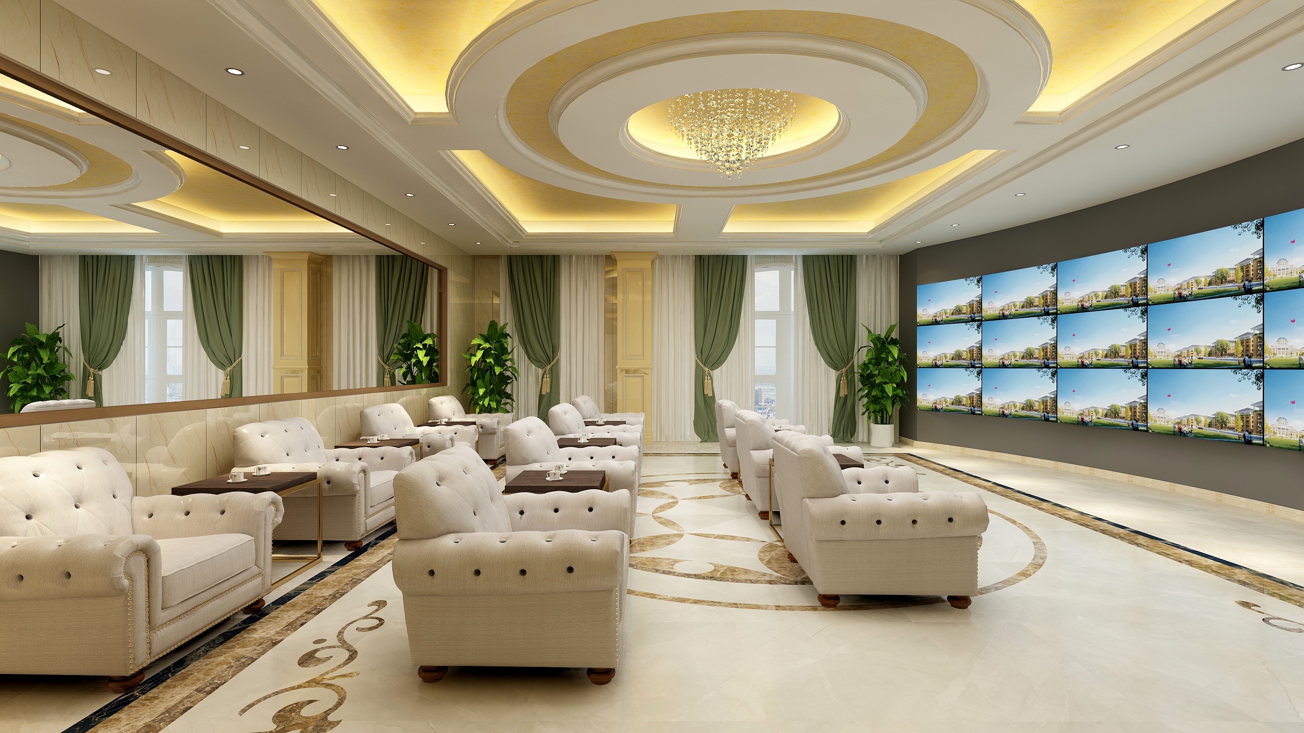 VR设计全景图-工装-学校指挥大厅-装修设计方案