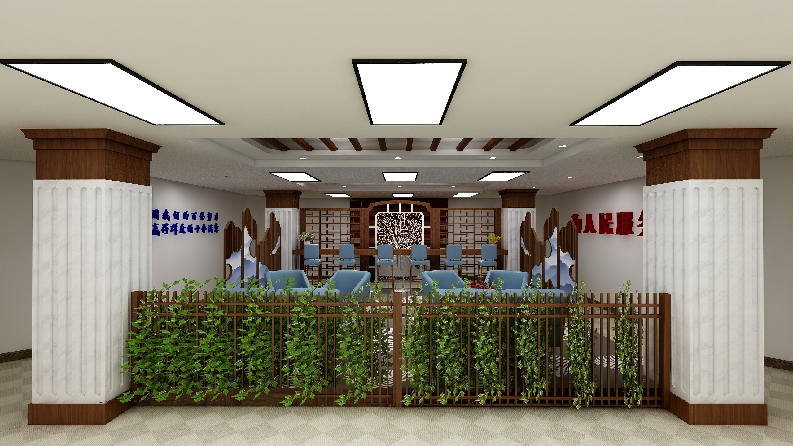 张明蛟-街道办事处接待厅-装修设计方案