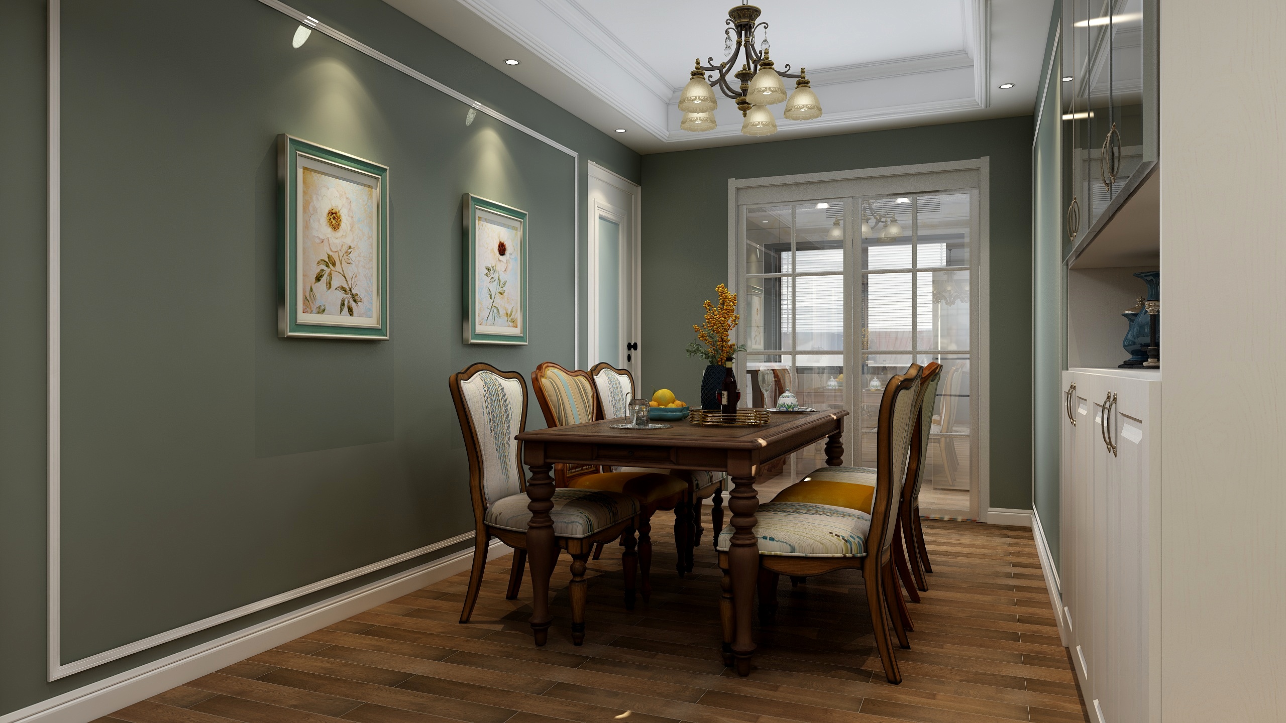 王瑛-怀旧是一种情绪一层客餐厅装修效果图第5张