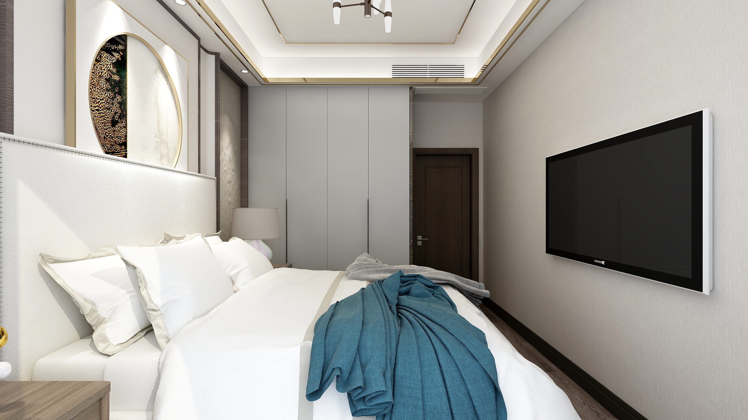 湛智华-《蔚然成风》-125㎡现代轻中式别墅一层客卧装修效果图第1张