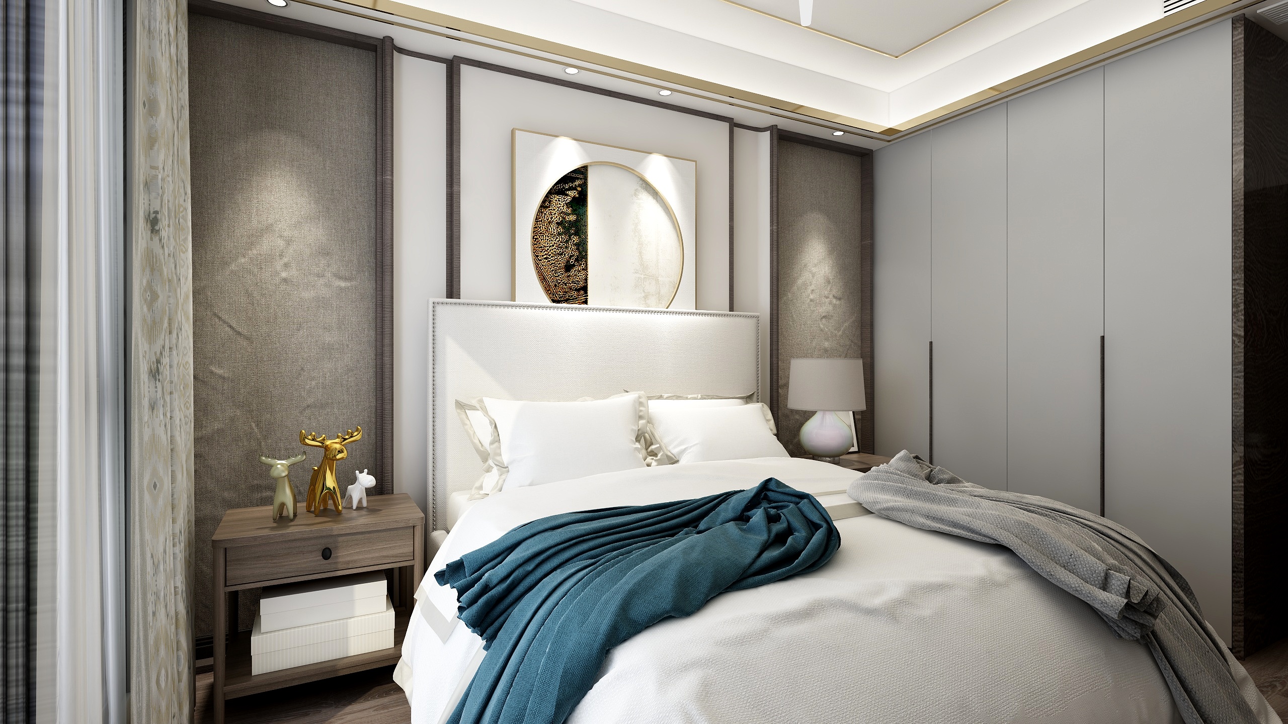 湛智华-《蔚然成风》-125㎡现代轻中式别墅一层客卧装修效果图第2张