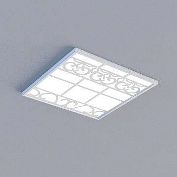 PB-LED 490.5*490.5-UV-ZP（ＵＶ直拼雕花 单照明） 纳米 纯白