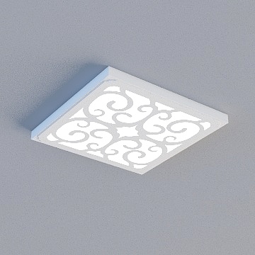 PB-LED 327*327KB-HH-NS(弧花内饰雕花 单照明) 滚涂 汉白玉