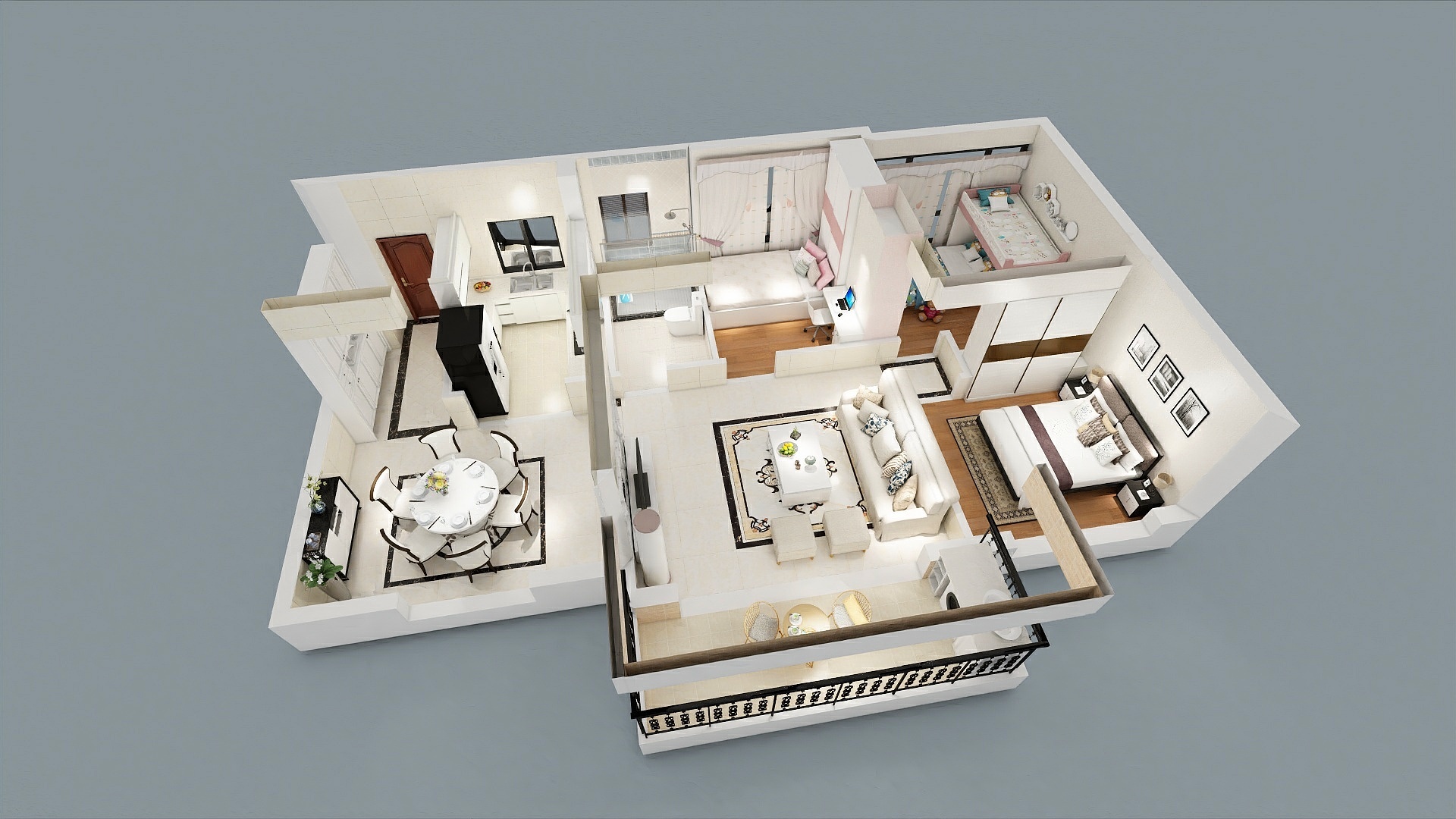 香橙儿呀-华龙中心城2-1707现代风格圆形天花-副本-装修设计方案