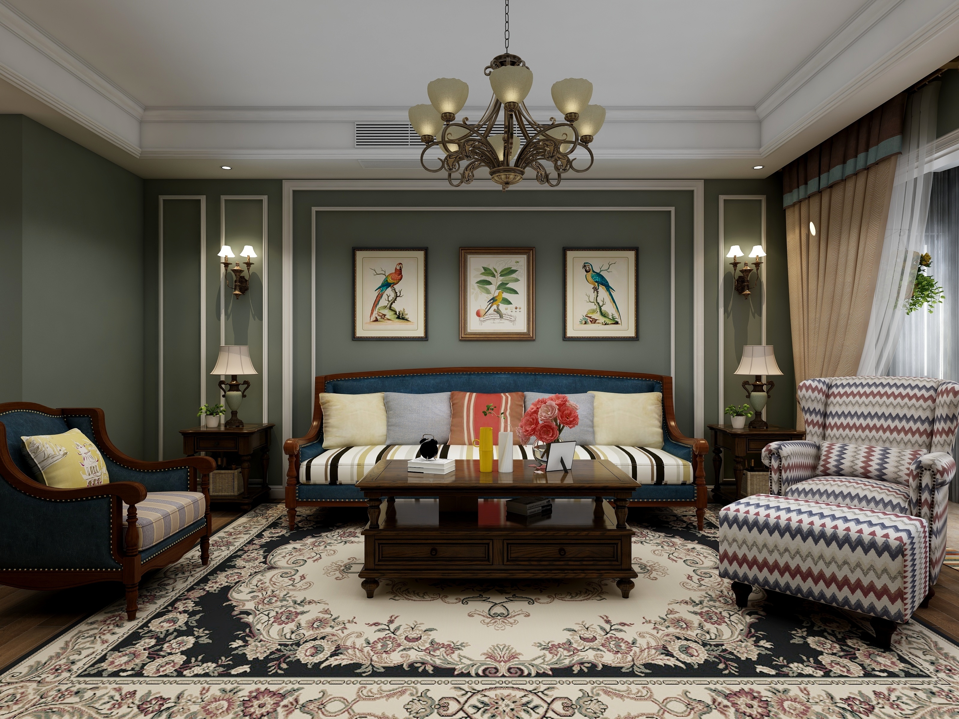 王瑛-怀旧是一种情绪一层客餐厅装修效果图第2张