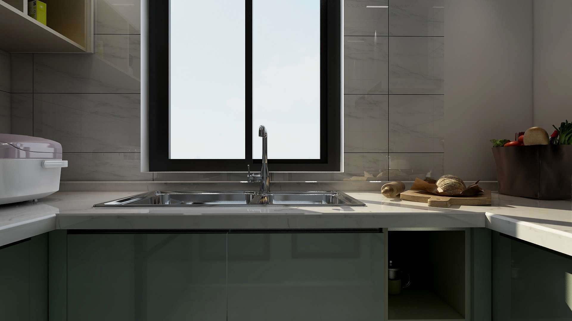 吉林长春侯崇利-89㎡美式两居一层厨房装修效果图第2张