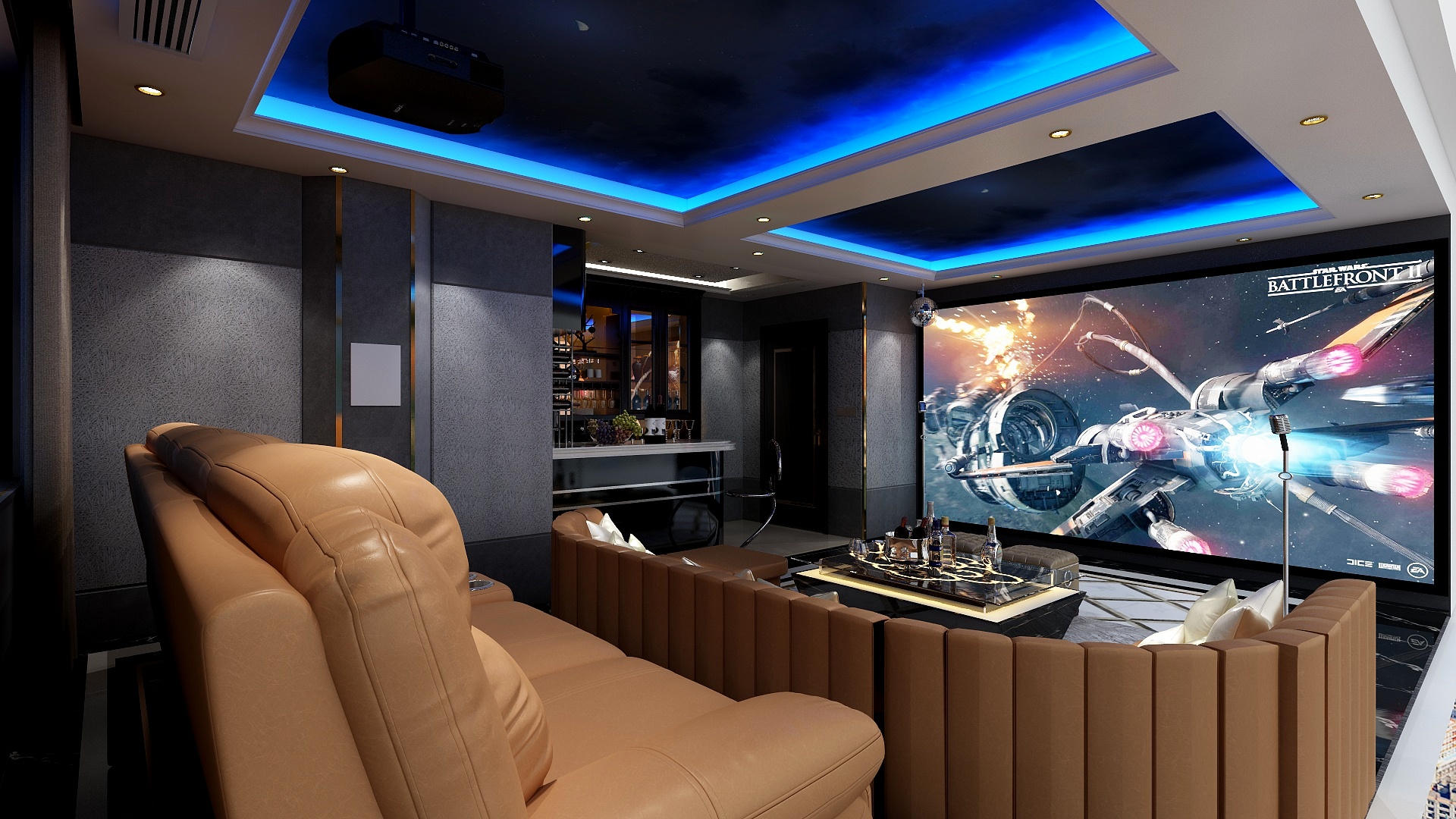 慧声智能影音-小榄自建别墅-影音室方案-装修设计方案