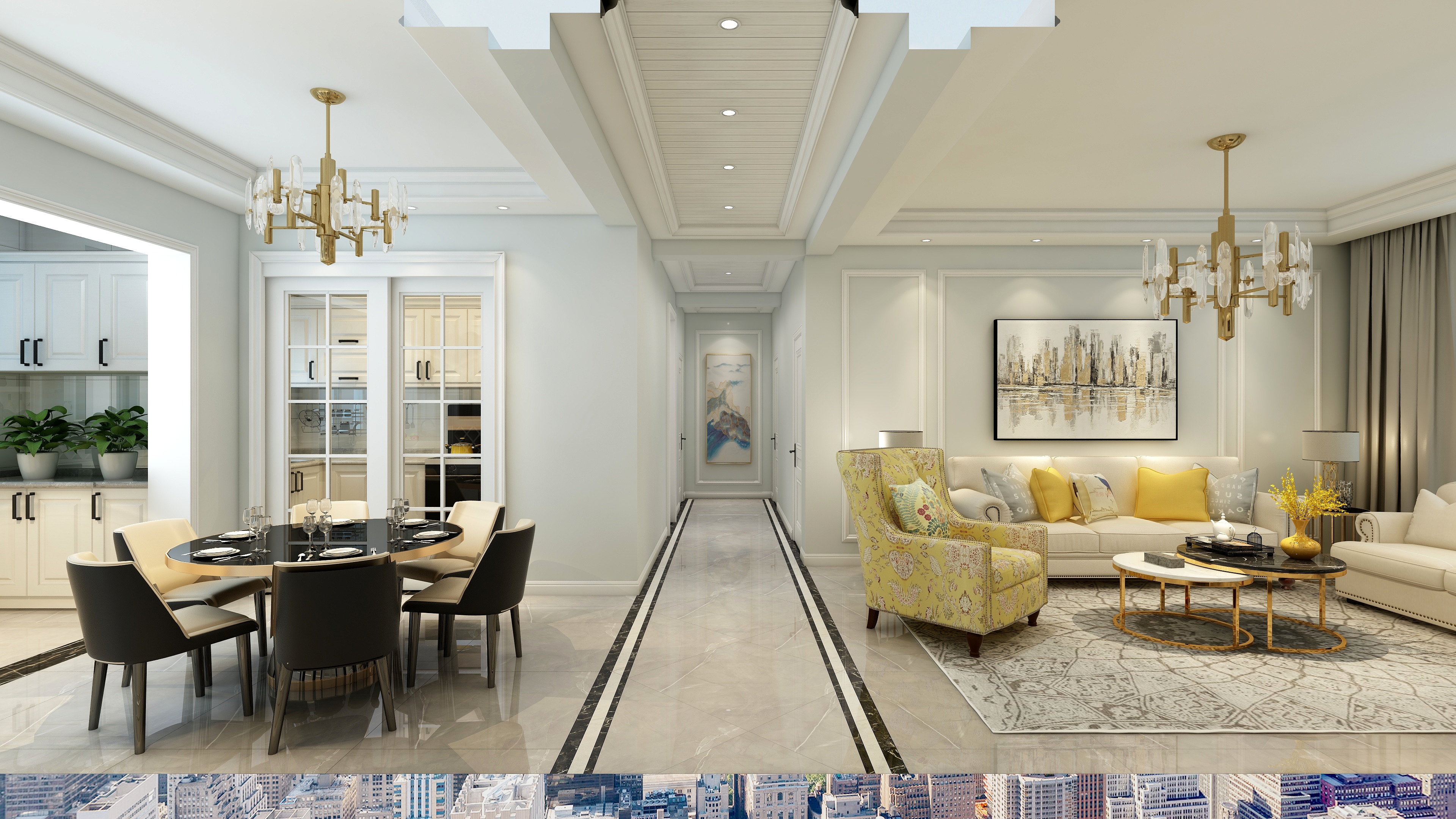 云顶空间puzz-九鑫蓝庭9#301美式浅色-副本-装修设计方案