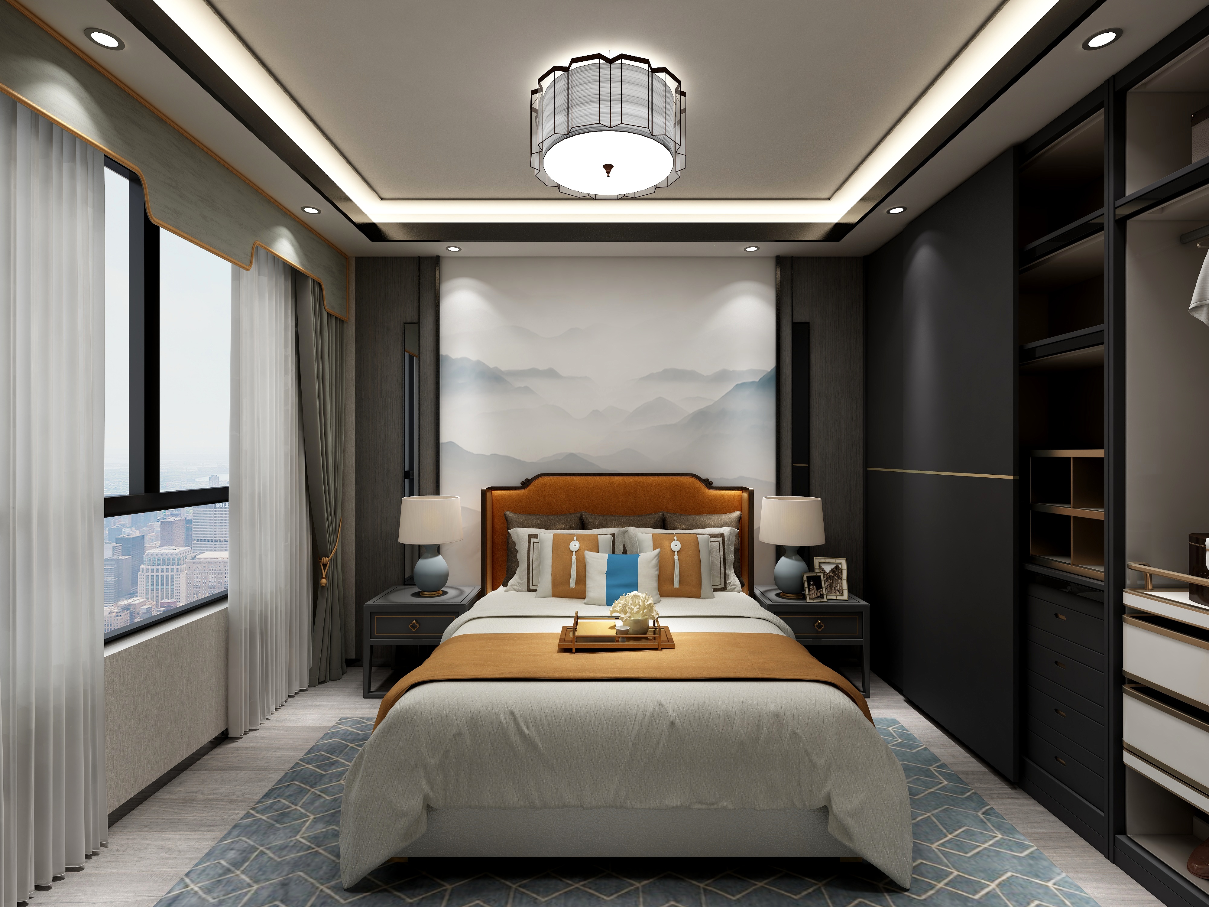 李青越-137㎡新中式三居装修效果图