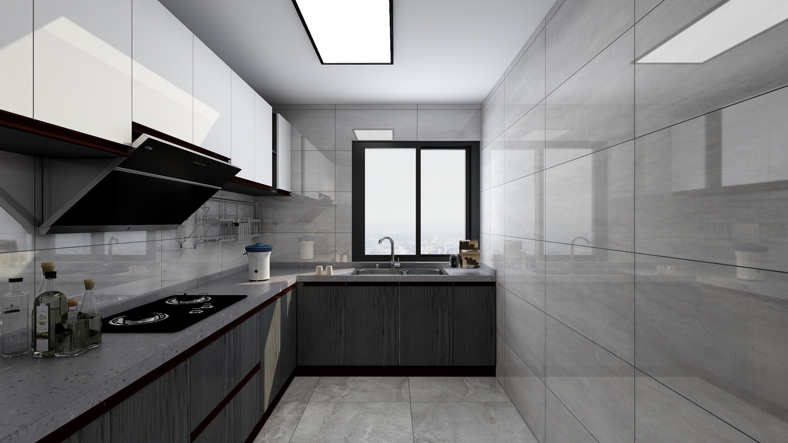 几木空间-阳光水岸　南国鼎锋　客餐厅厨房-装修设计方案