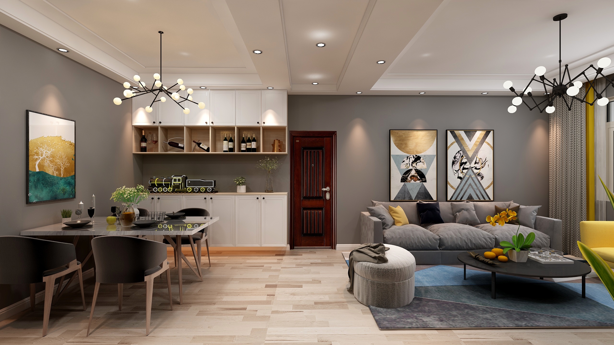 杨冬-139方北欧三居-装修设计方案