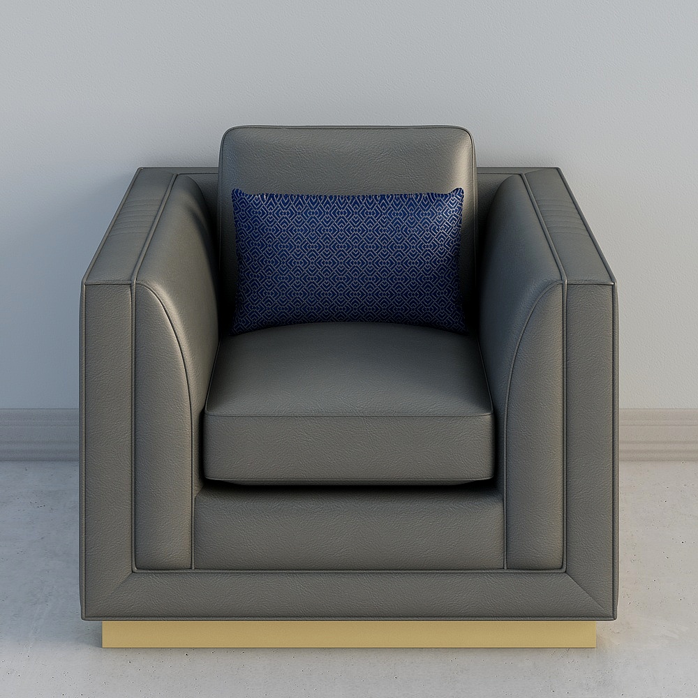查尔斯真皮单人沙发3D模型