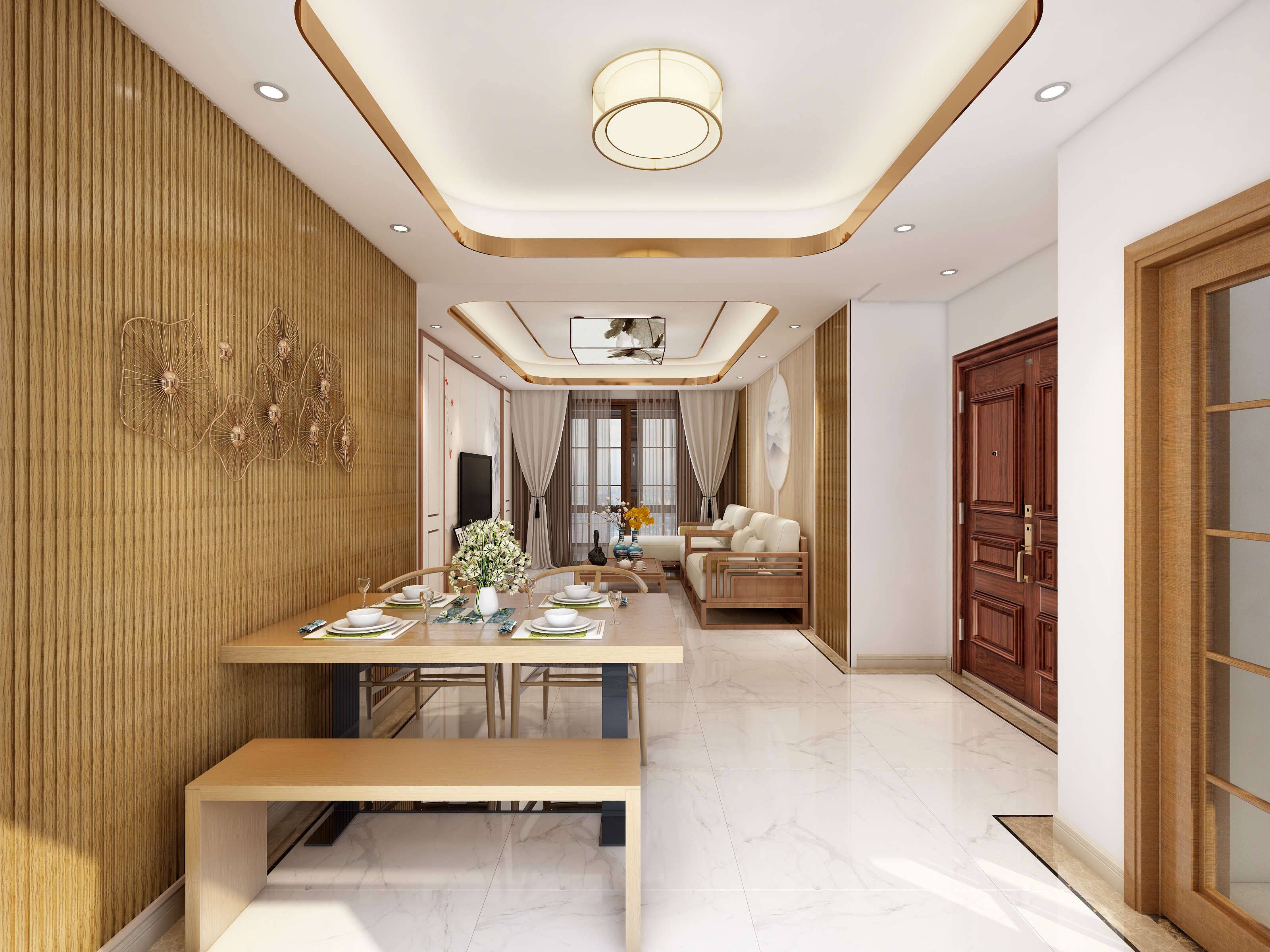 VR设计全景图-新中式-装修设计方案