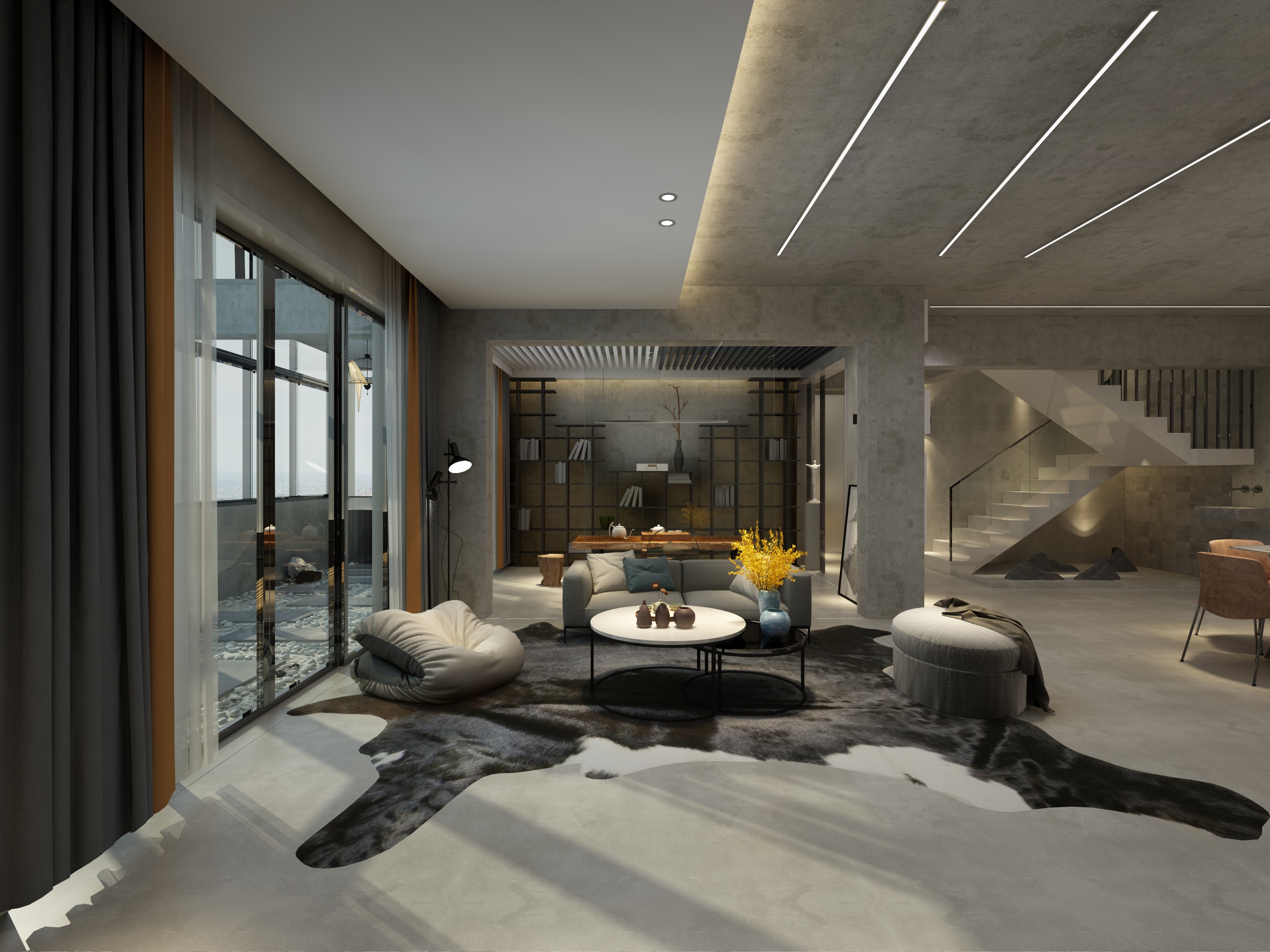 李立猛-极简loft-工业风装修效果图