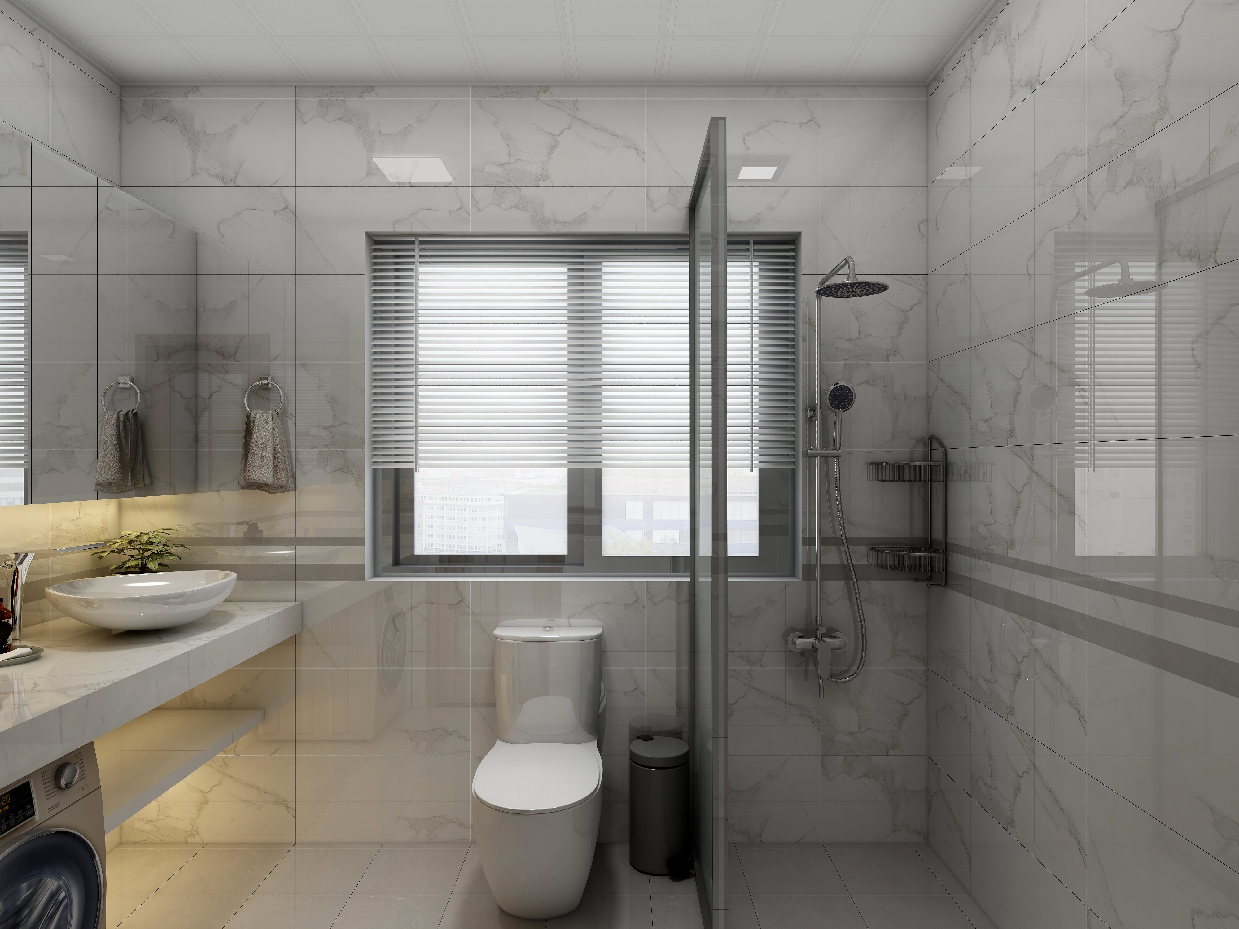 李振洋-现代轻中式-原木色的碰撞一层主卫装修效果图第1张