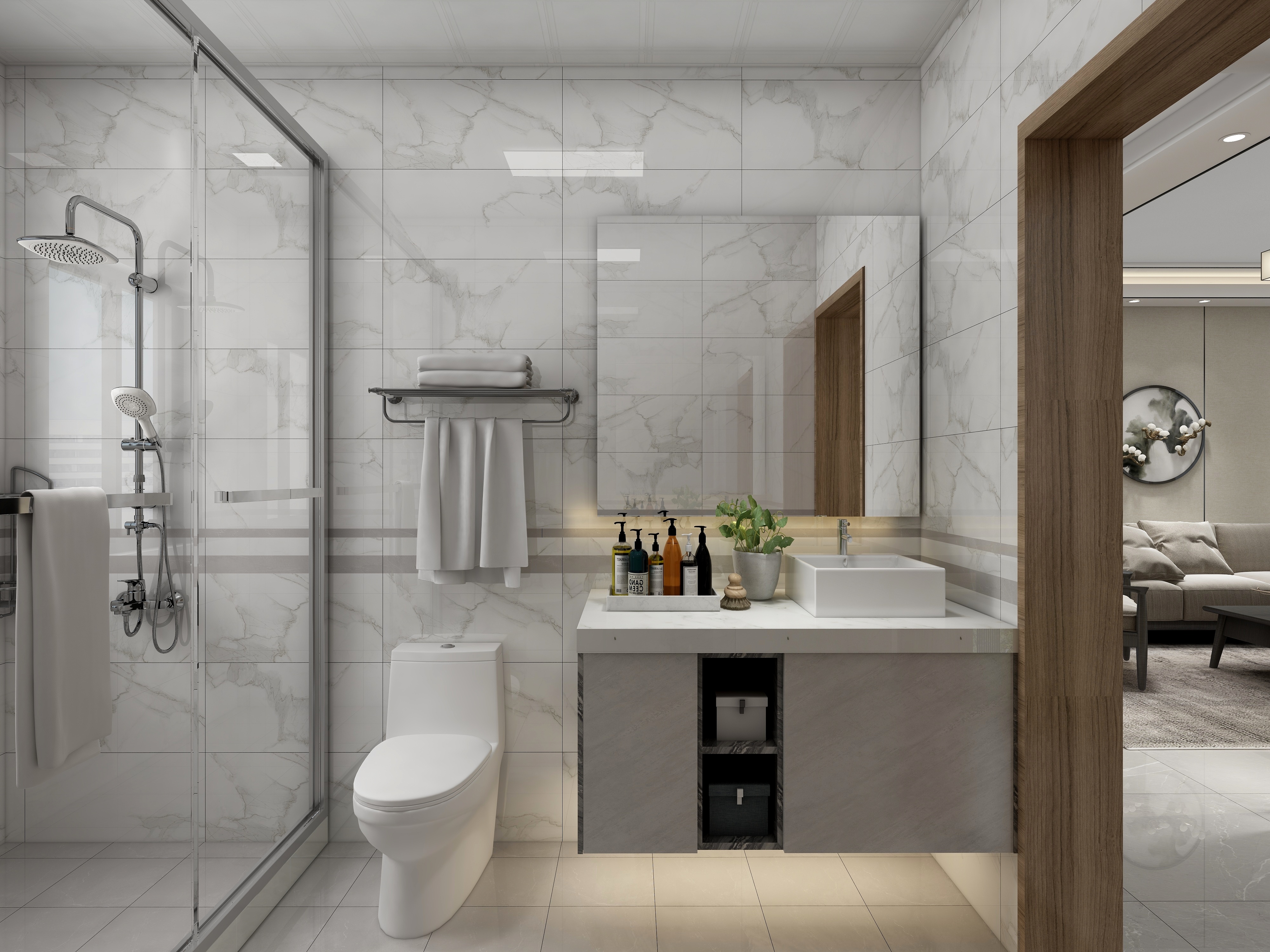 李振洋-现代轻中式-原木色的碰撞一层客卫装修效果图第2张